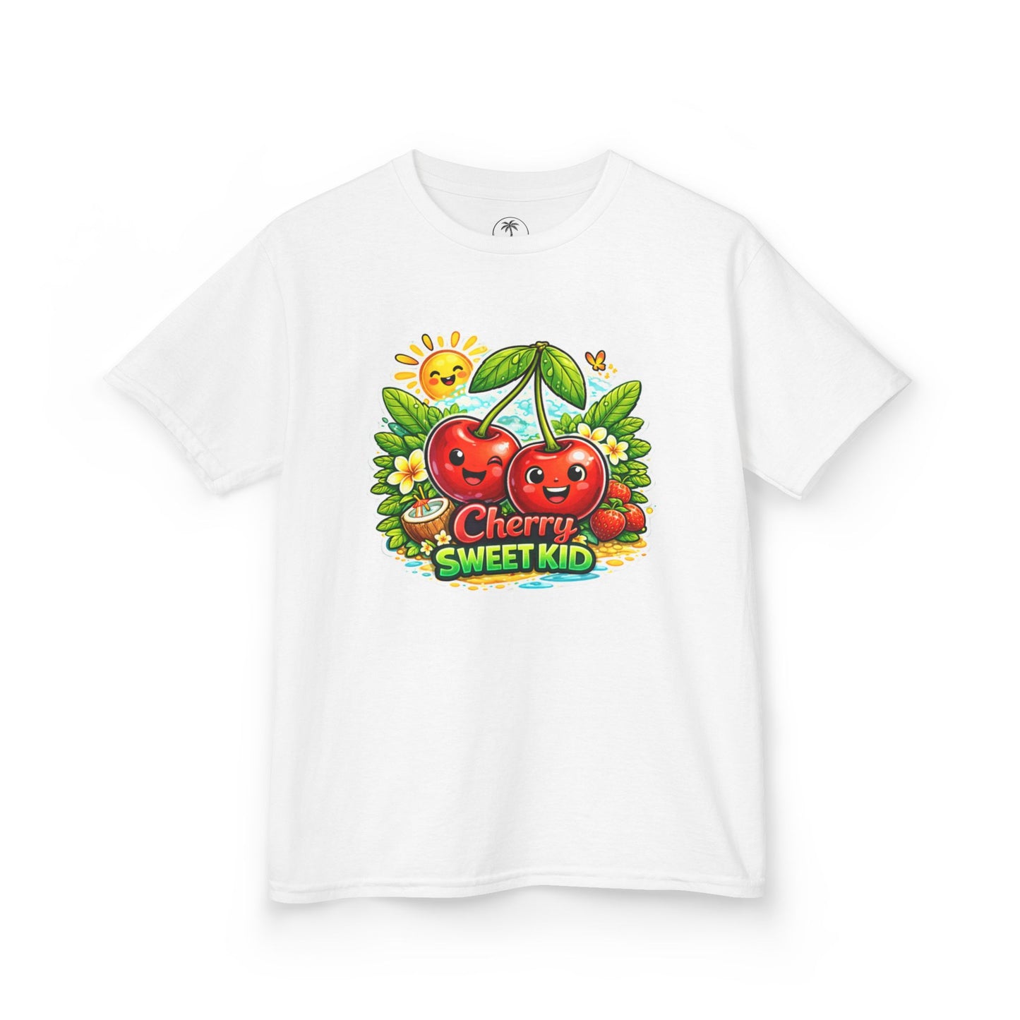 Kids "Cherry Sweet Kid" Graphic Tee — Cute Fruit Cartoon Shirt for Children
