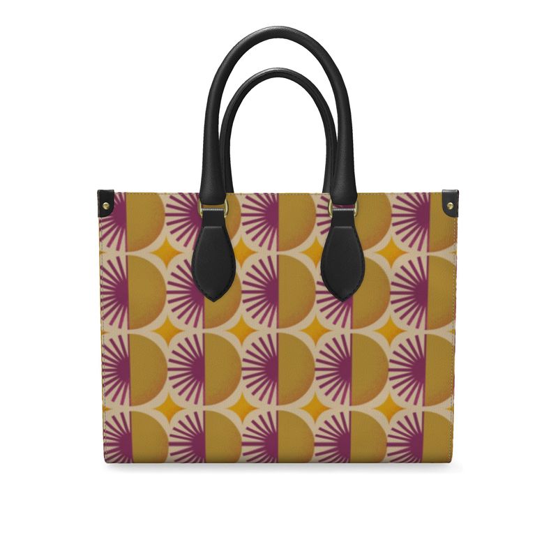 Floral Sun Leather Shopper Bag