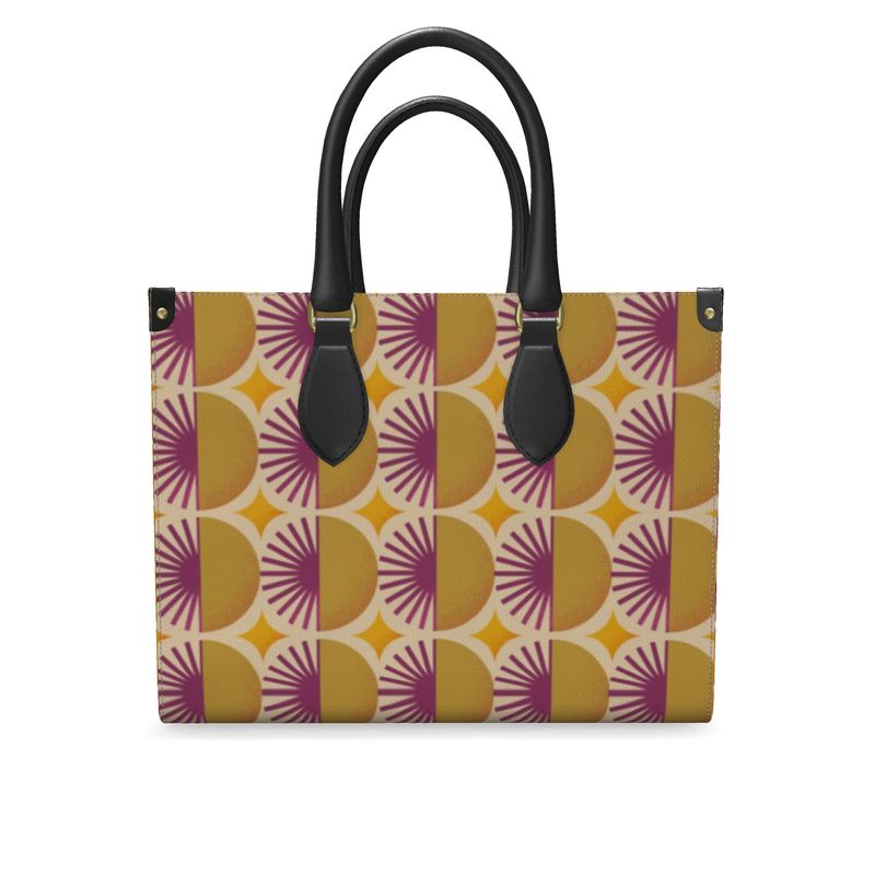 Floral Sun Leather Shopper Bag