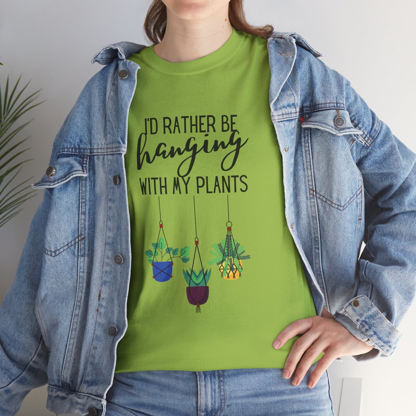 I'd Rather Be Hanging With My Plants Unisex Heavy Cotton Tee