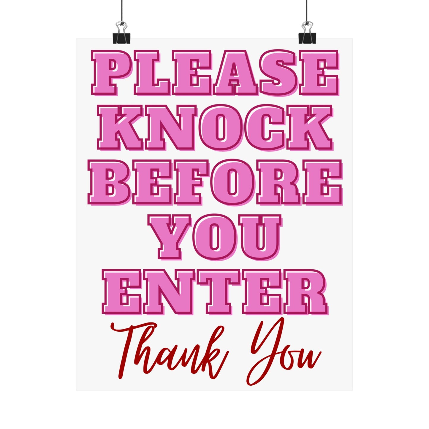 Please Knock Before You Enter Door Sign Poster