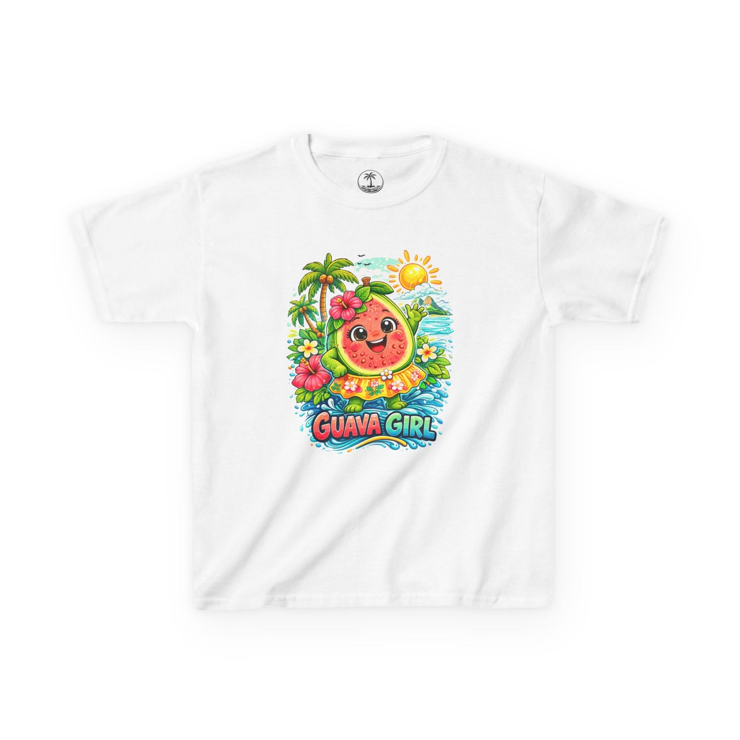 Kids T-Shirt — Cute 'Guava Girl' Tropical Fruit Cartoon Tee