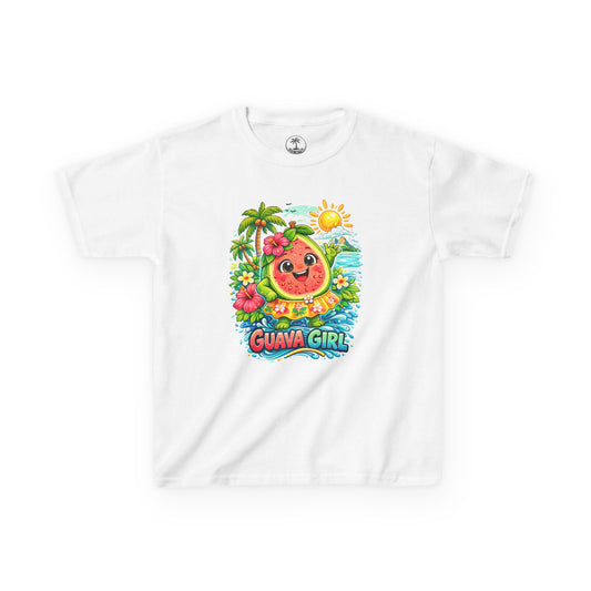 Kids T-Shirt — Cute 'Guava Girl' Tropical Fruit Cartoon Tee