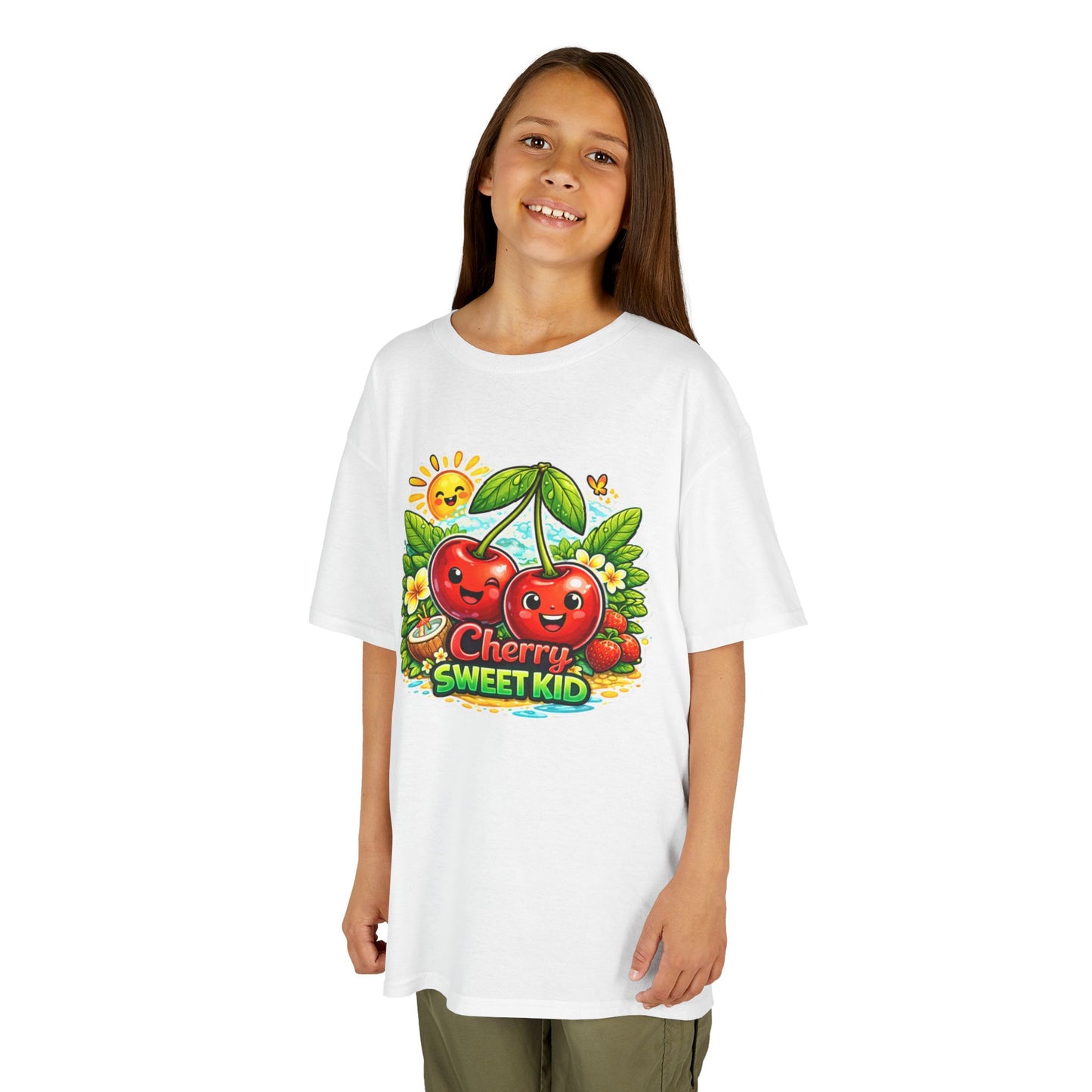 Kids "Cherry Sweet Kid" Graphic Tee — Cute Fruit Cartoon Shirt for Children