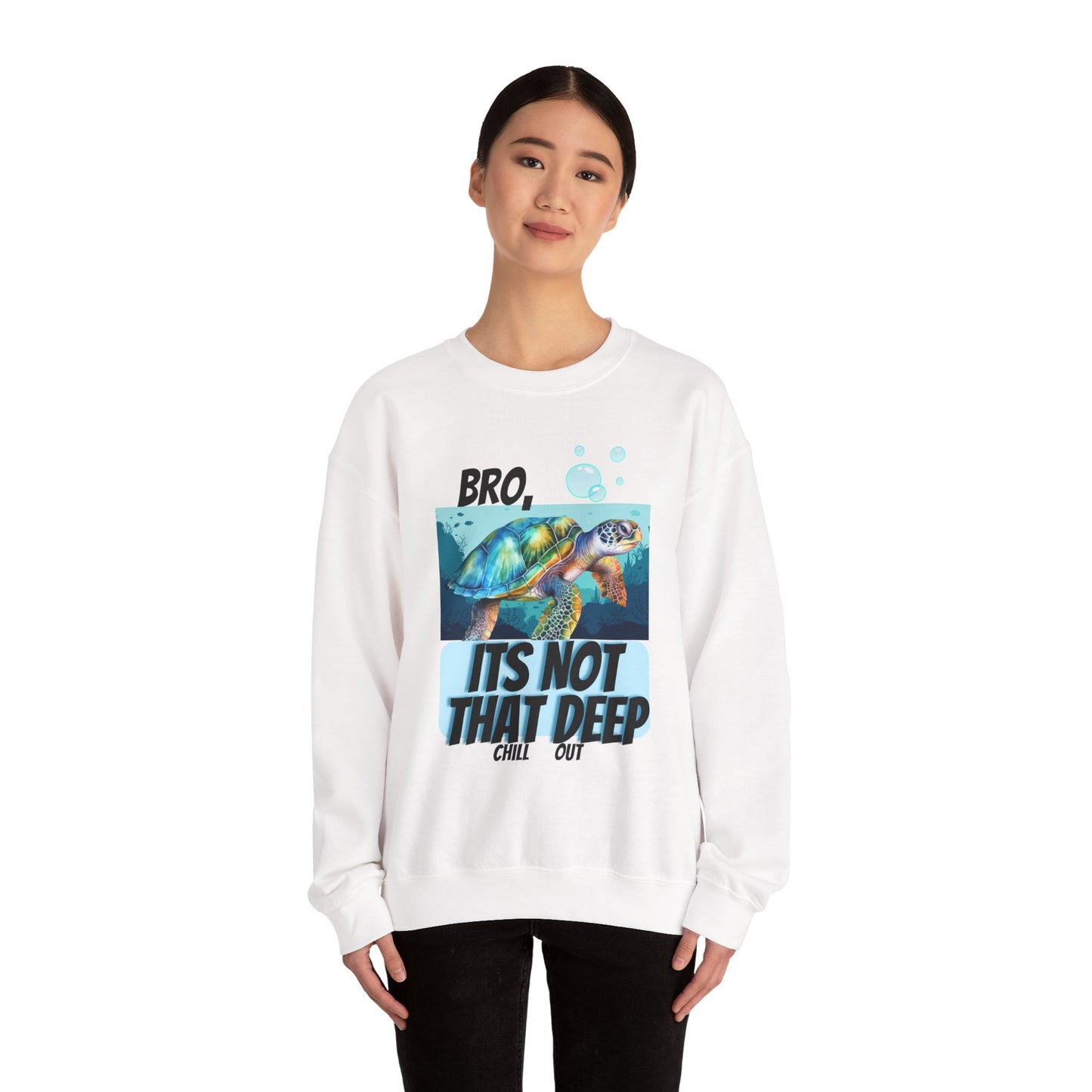 Blue Turtle It's Not That Deep Unisex Heavy Blend™ Crewneck Sweatshirt