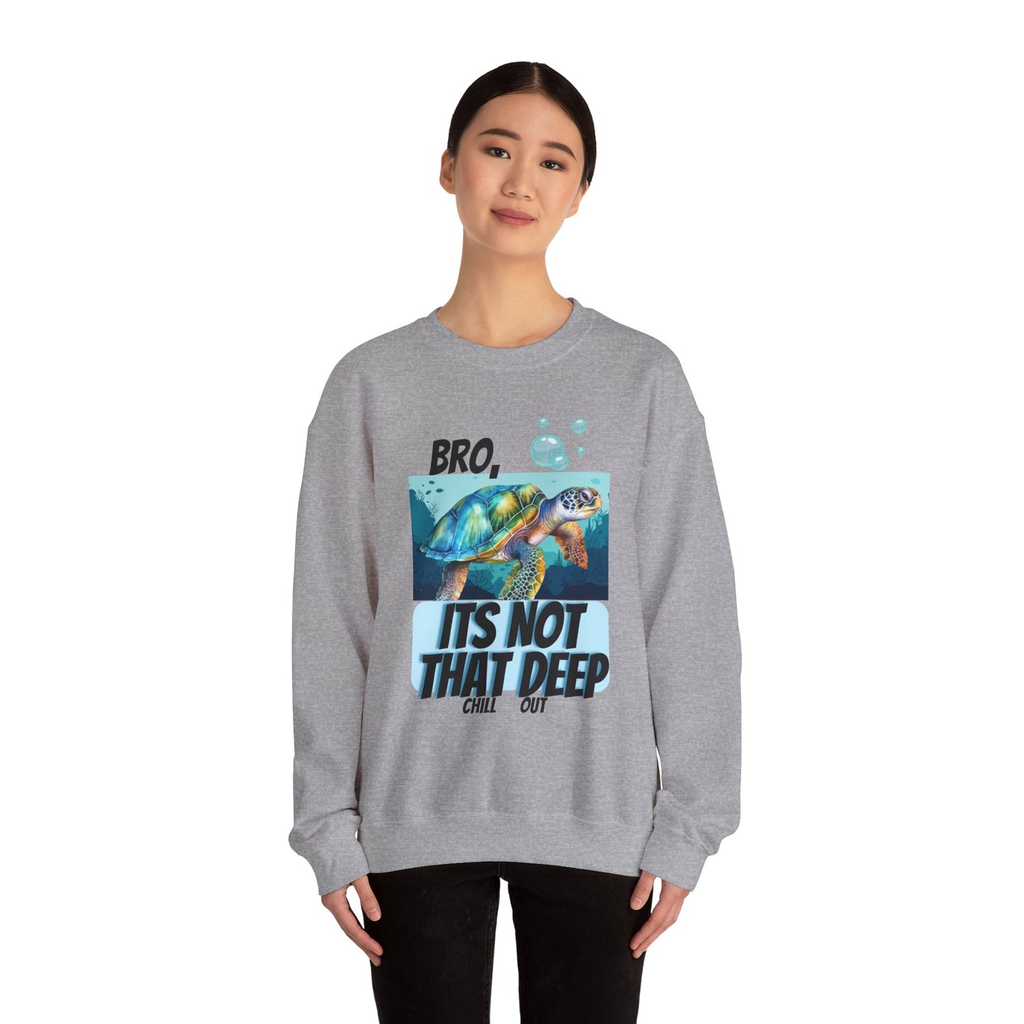 Blue Turtle It's Not That Deep Unisex Heavy Blend™ Crewneck Sweatshirt