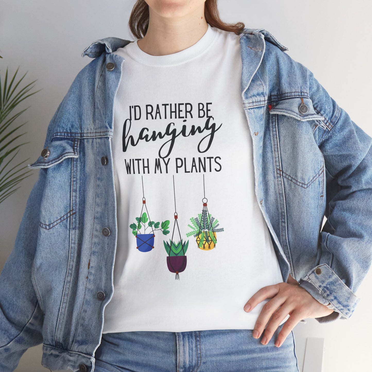 I'd Rather Be Hanging With My Plants Unisex Heavy Cotton Tee