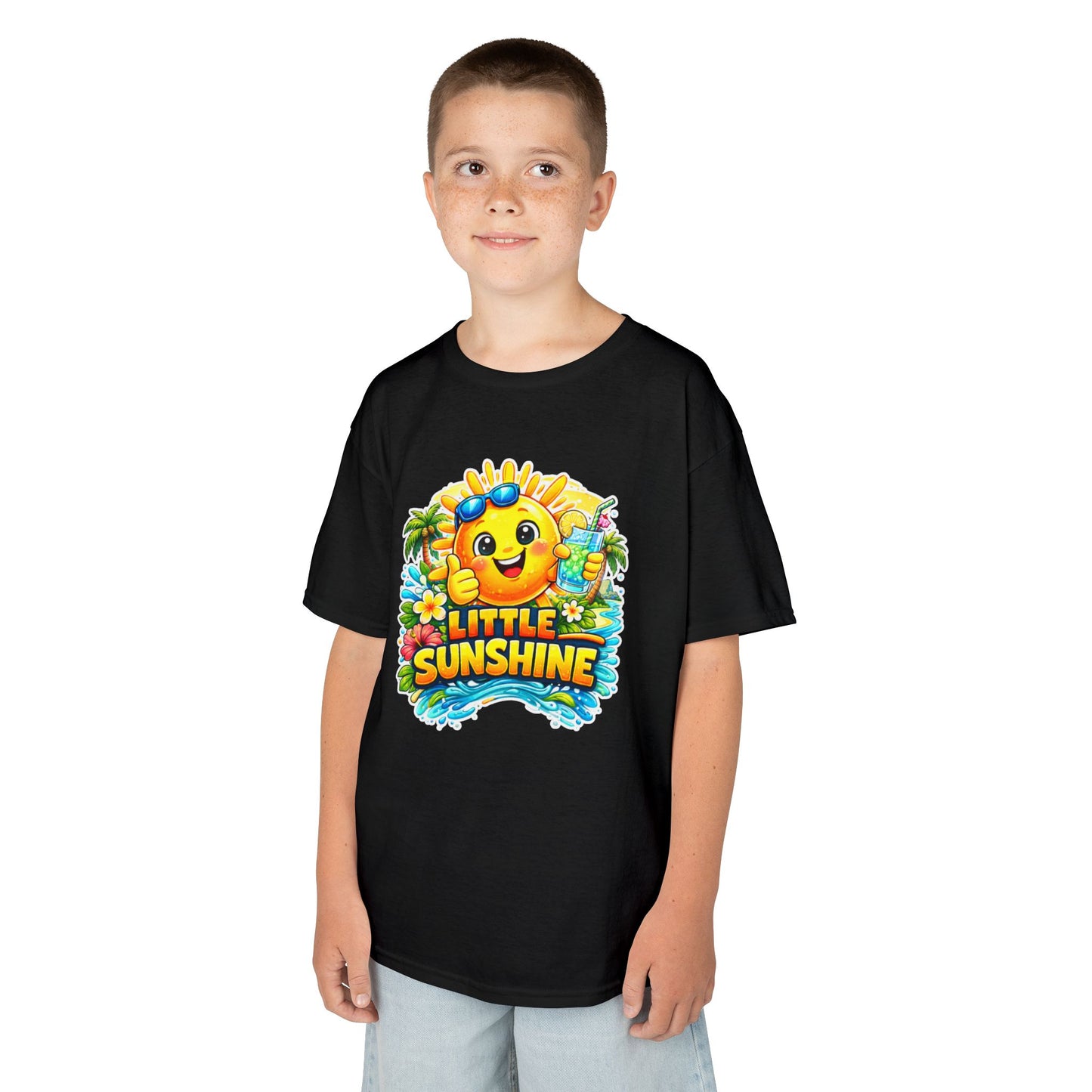 Kids T-Shirt — "Little Sunshine" Cute Smiley Sun Graphic