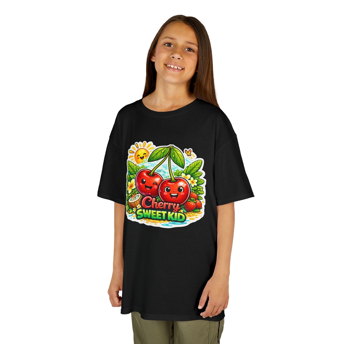 Kids "Cherry Sweet Kid" Graphic Tee — Cute Fruit Cartoon Shirt for Children