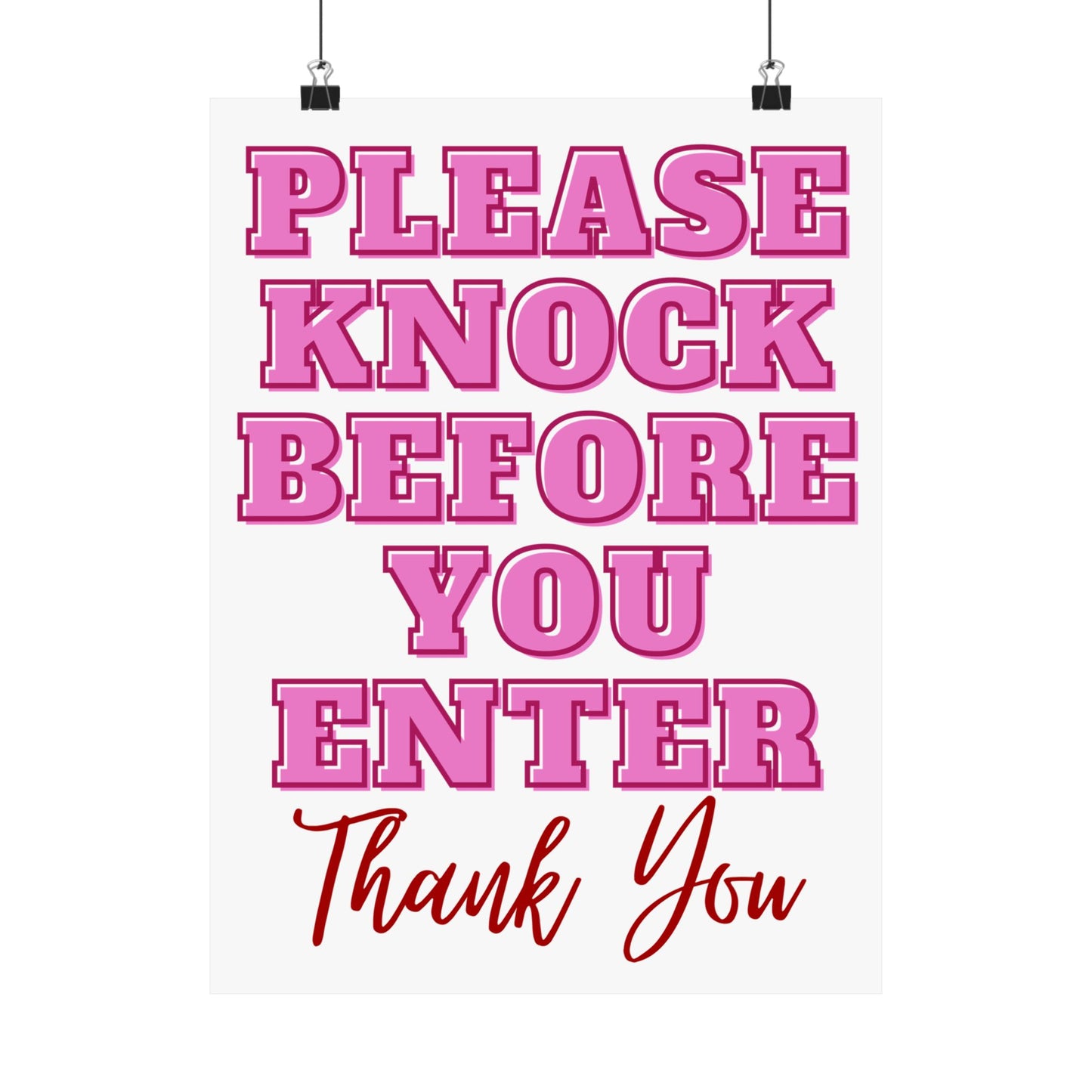 Please Knock Before You Enter Door Sign Poster