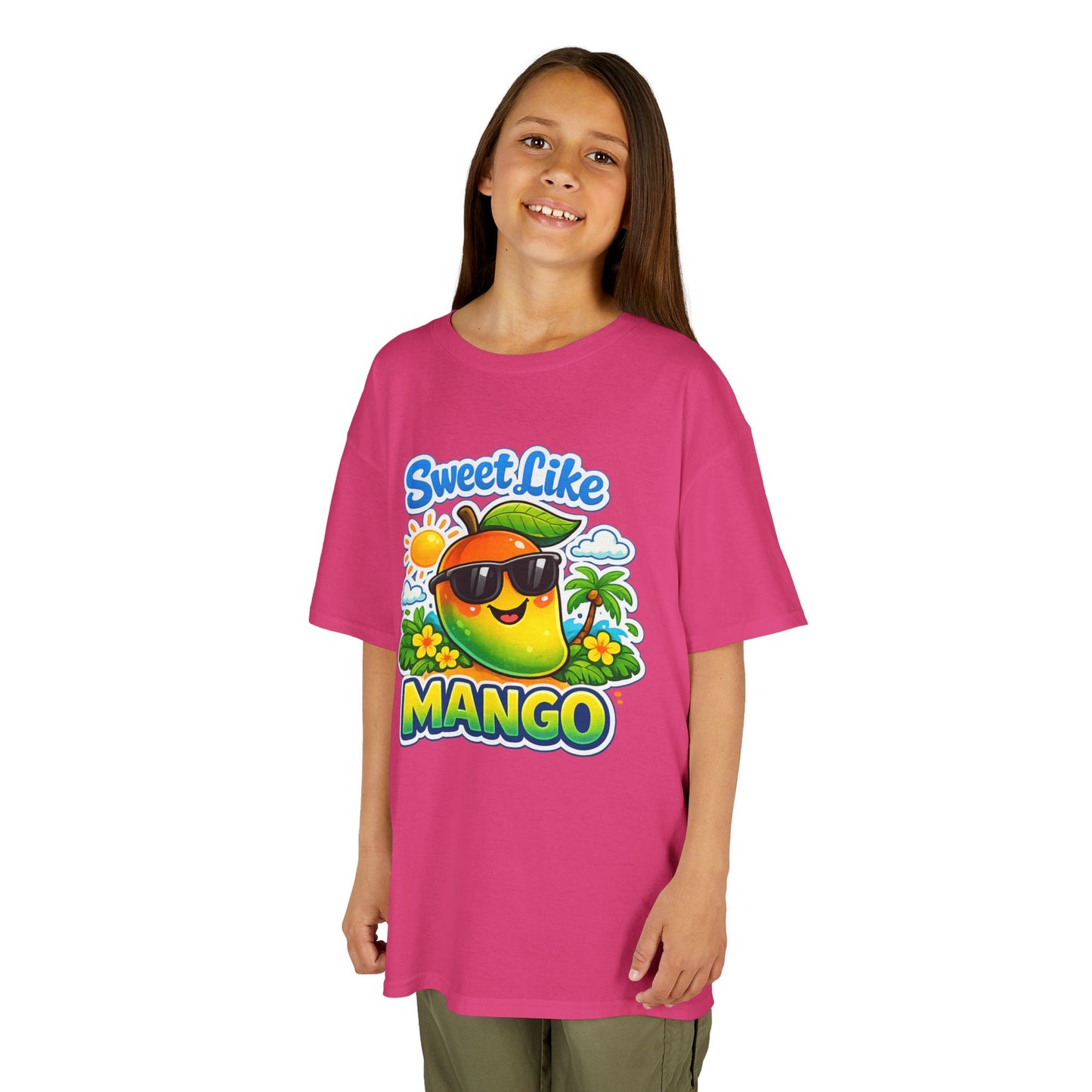Sweet Like Mango Kids T-Shirt - Cute Sunglasses Mango Graphic Tee for Children