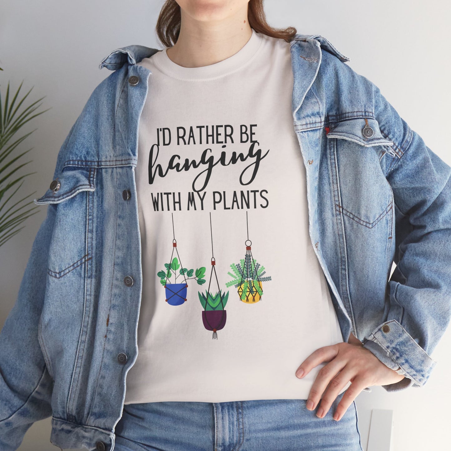 I'd Rather Be Hanging With My Plants Unisex Heavy Cotton Tee
