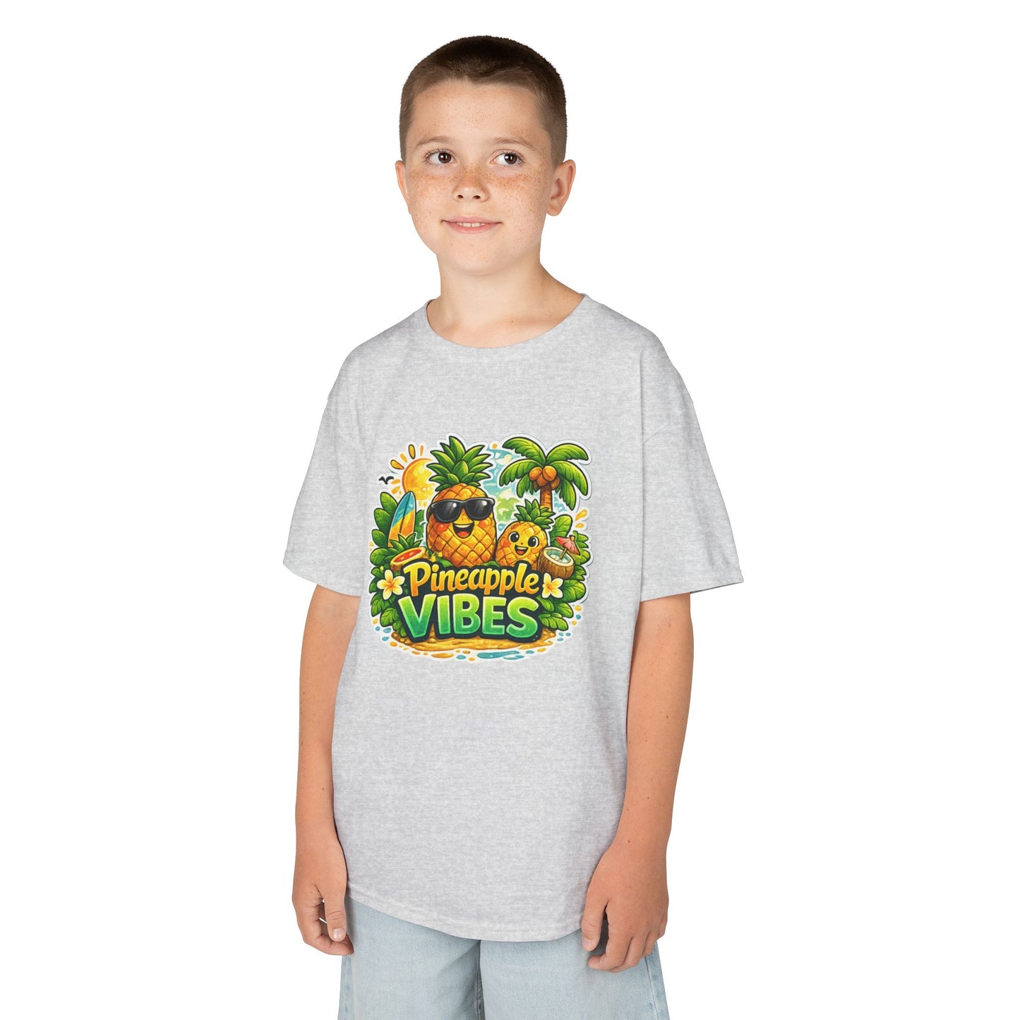Kids Pineapple Vibes T‑Shirt — Tropical Summer Graphic Tee for Children