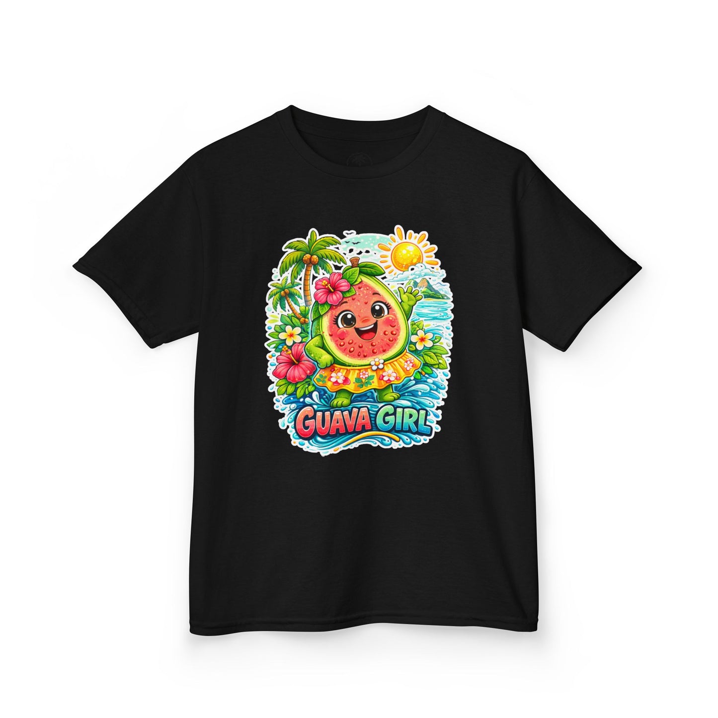 Kids T-Shirt — Cute 'Guava Girl' Tropical Fruit Cartoon Tee