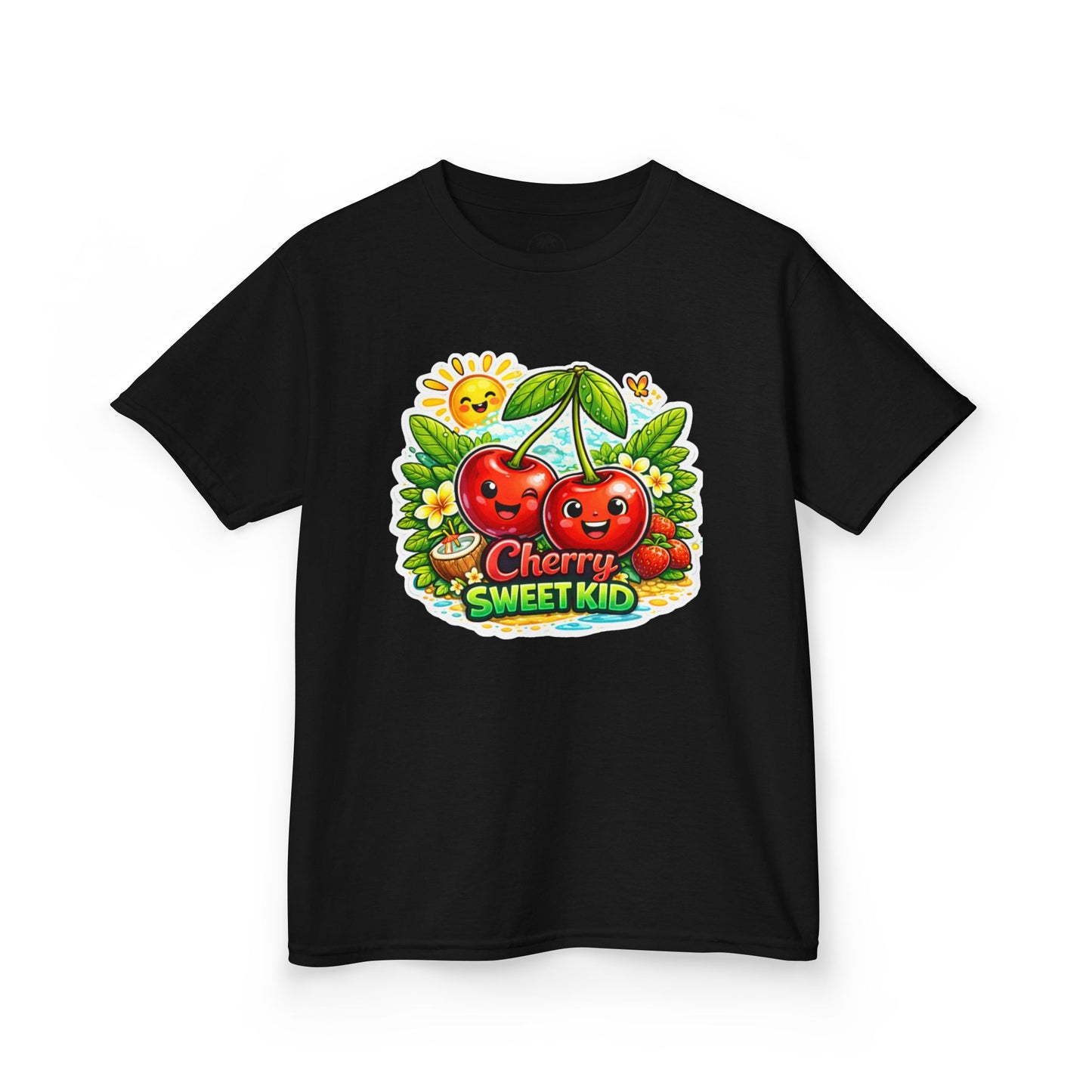 Kids "Cherry Sweet Kid" Graphic Tee — Cute Fruit Cartoon Shirt for Children