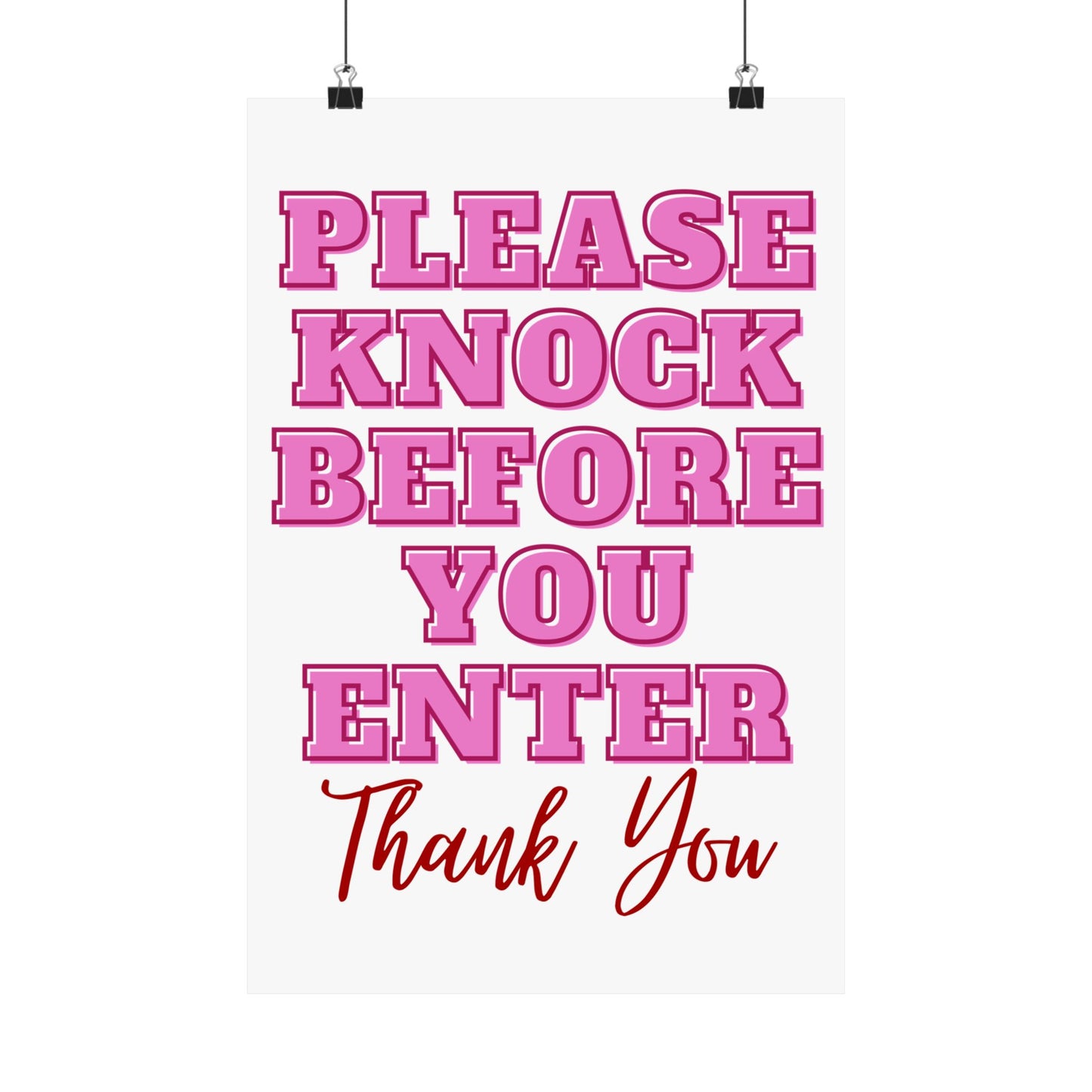 Please Knock Before You Enter Door Sign Poster