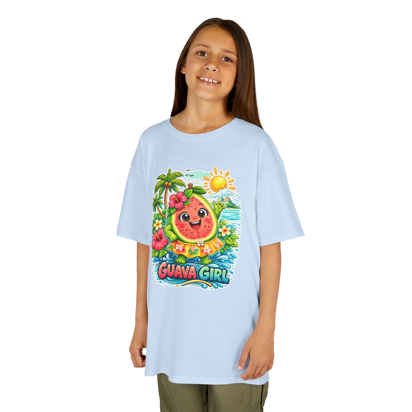 Kids T-Shirt — Cute 'Guava Girl' Tropical Fruit Cartoon Tee