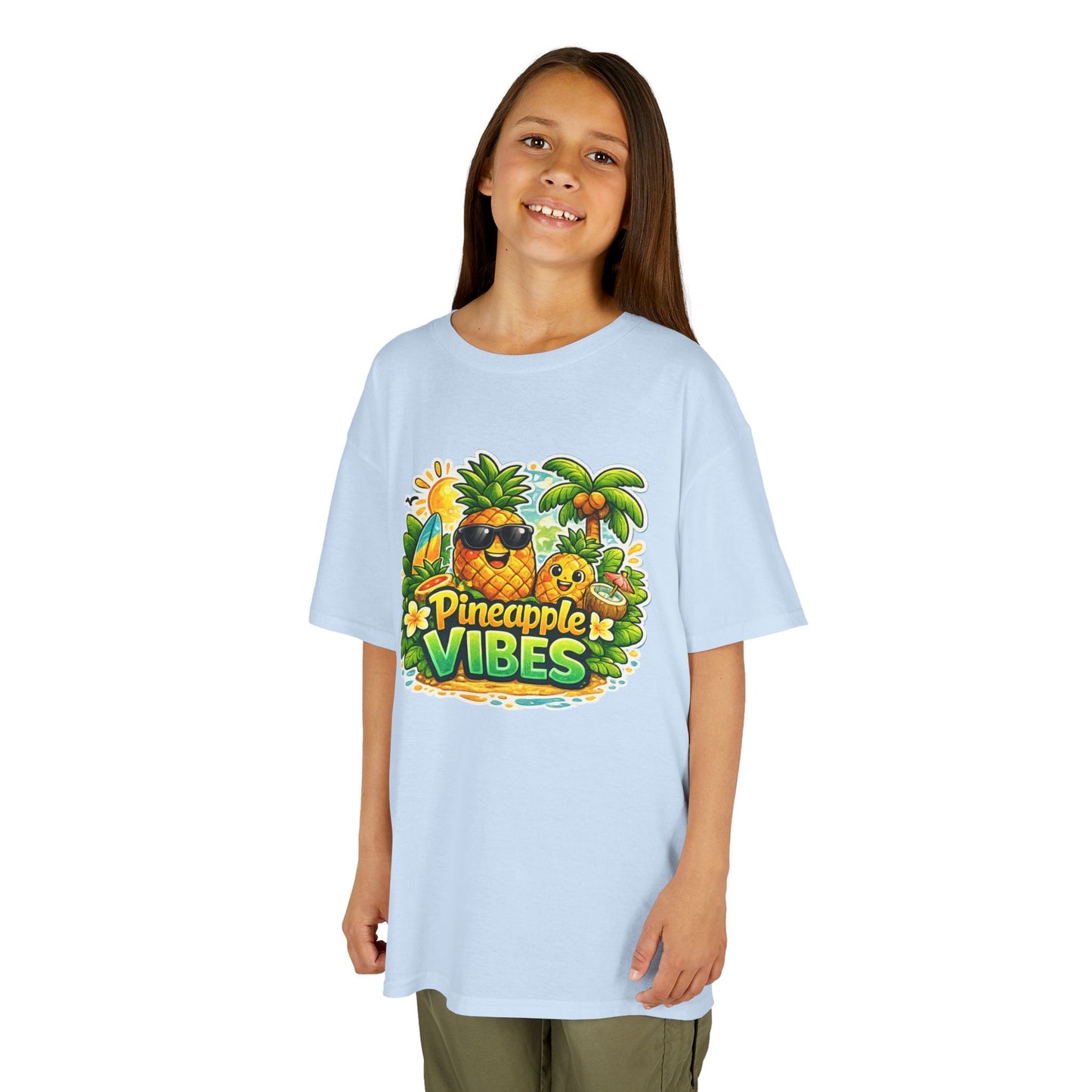 Kids Pineapple Vibes T‑Shirt — Tropical Summer Graphic Tee for Children