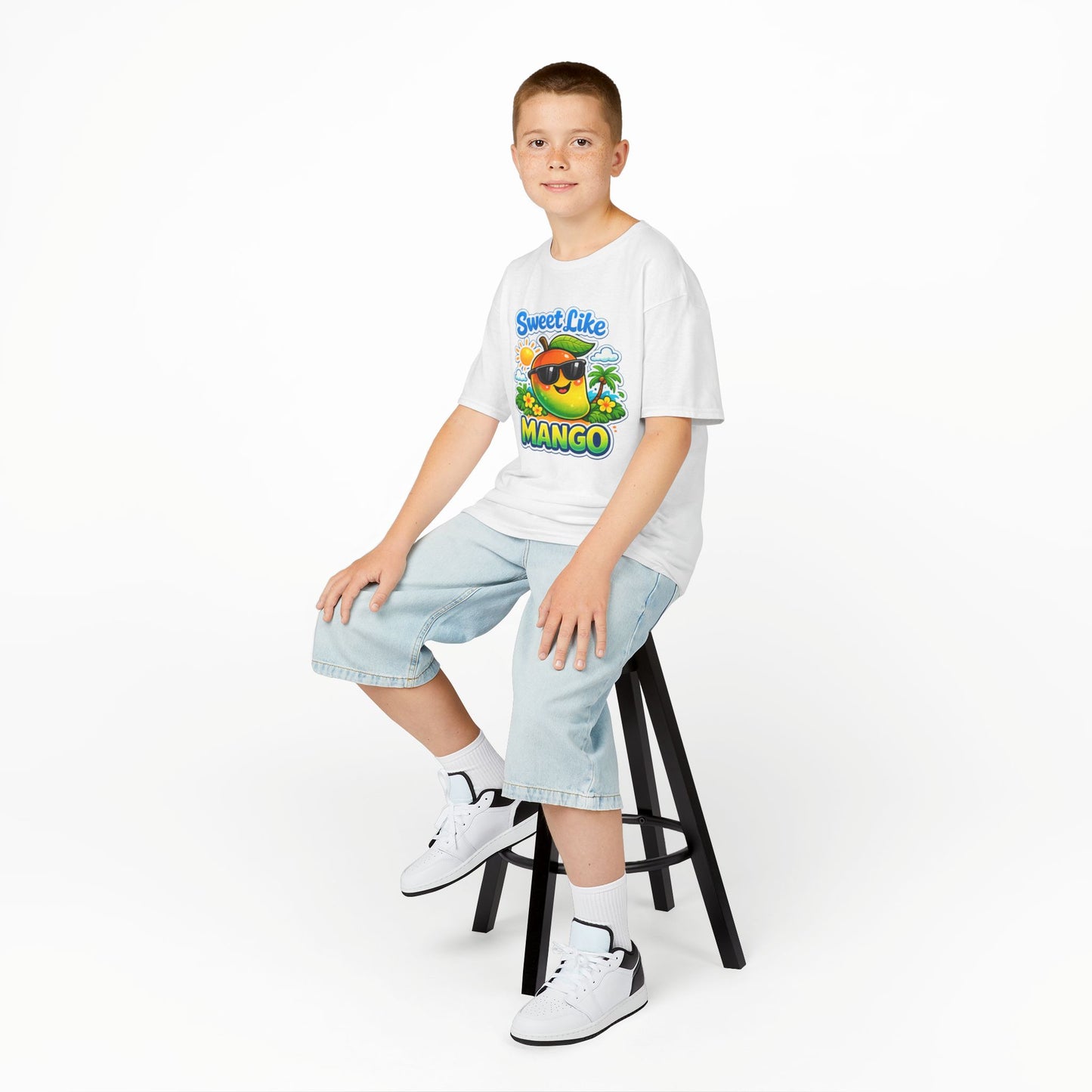 Sweet Like Mango Kids T-Shirt - Cute Sunglasses Mango Graphic Tee for Children