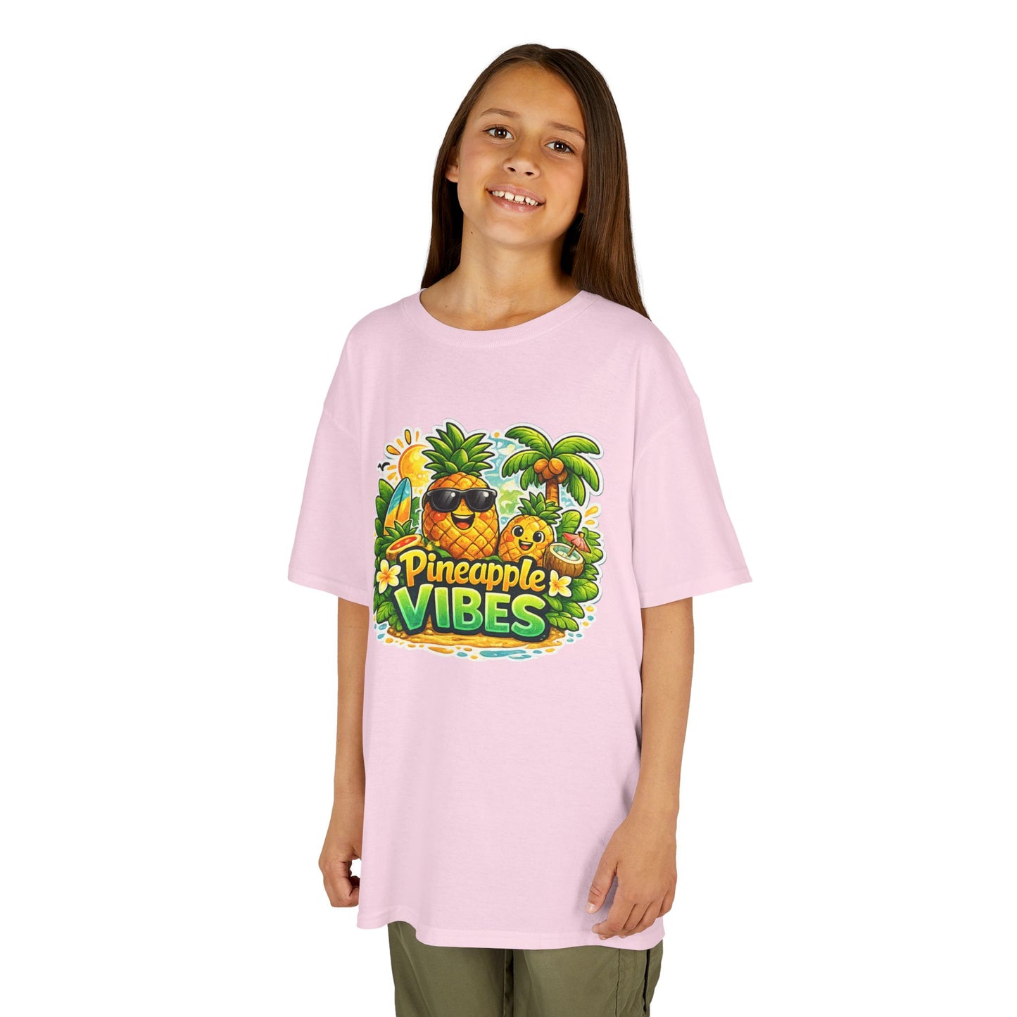 Kids Pineapple Vibes T‑Shirt — Tropical Summer Graphic Tee for Children
