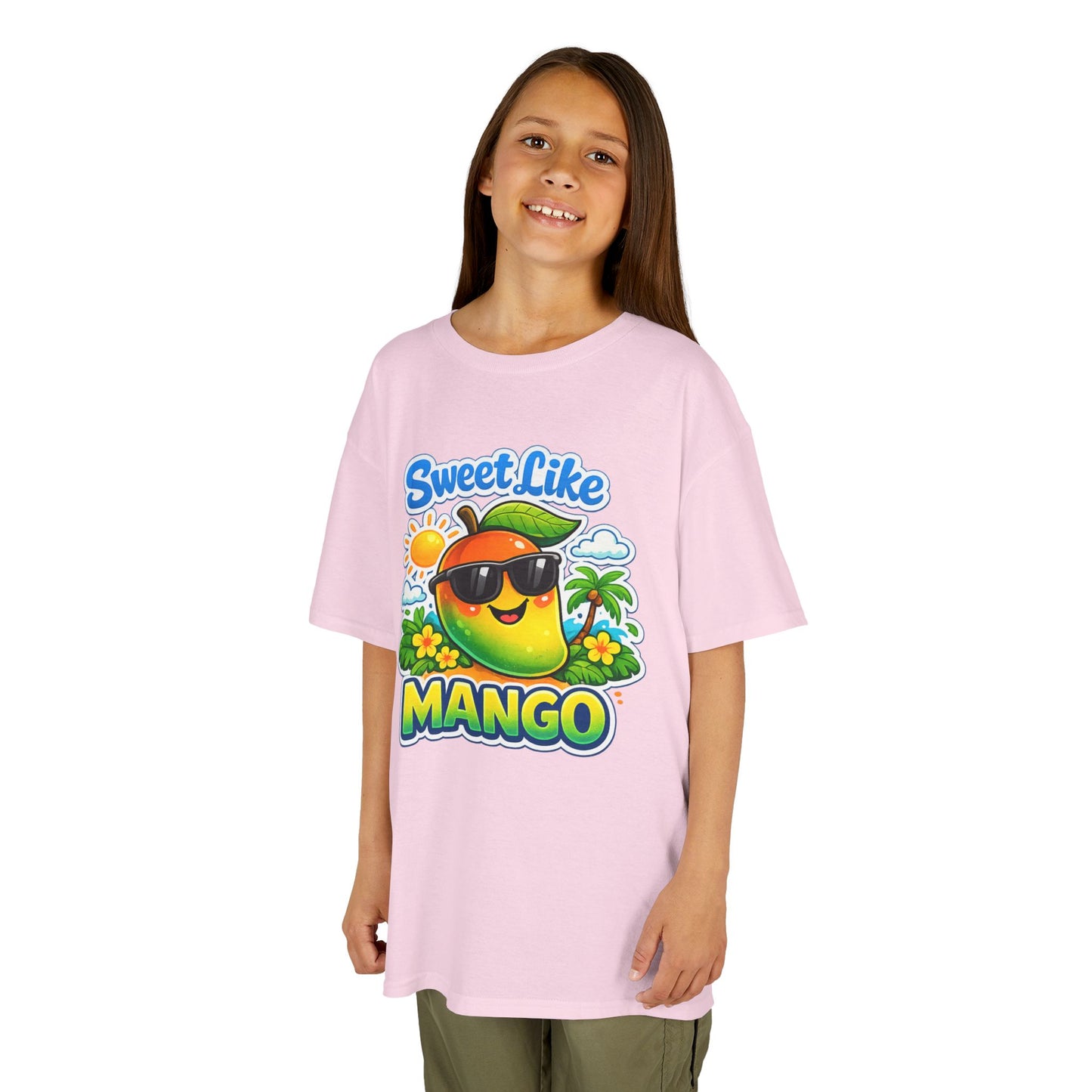 Sweet Like Mango Kids T-Shirt - Cute Sunglasses Mango Graphic Tee for Children