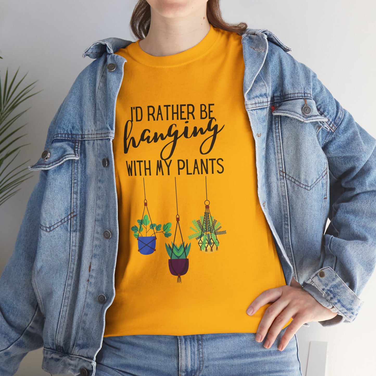 I'd Rather Be Hanging With My Plants Unisex Heavy Cotton Tee