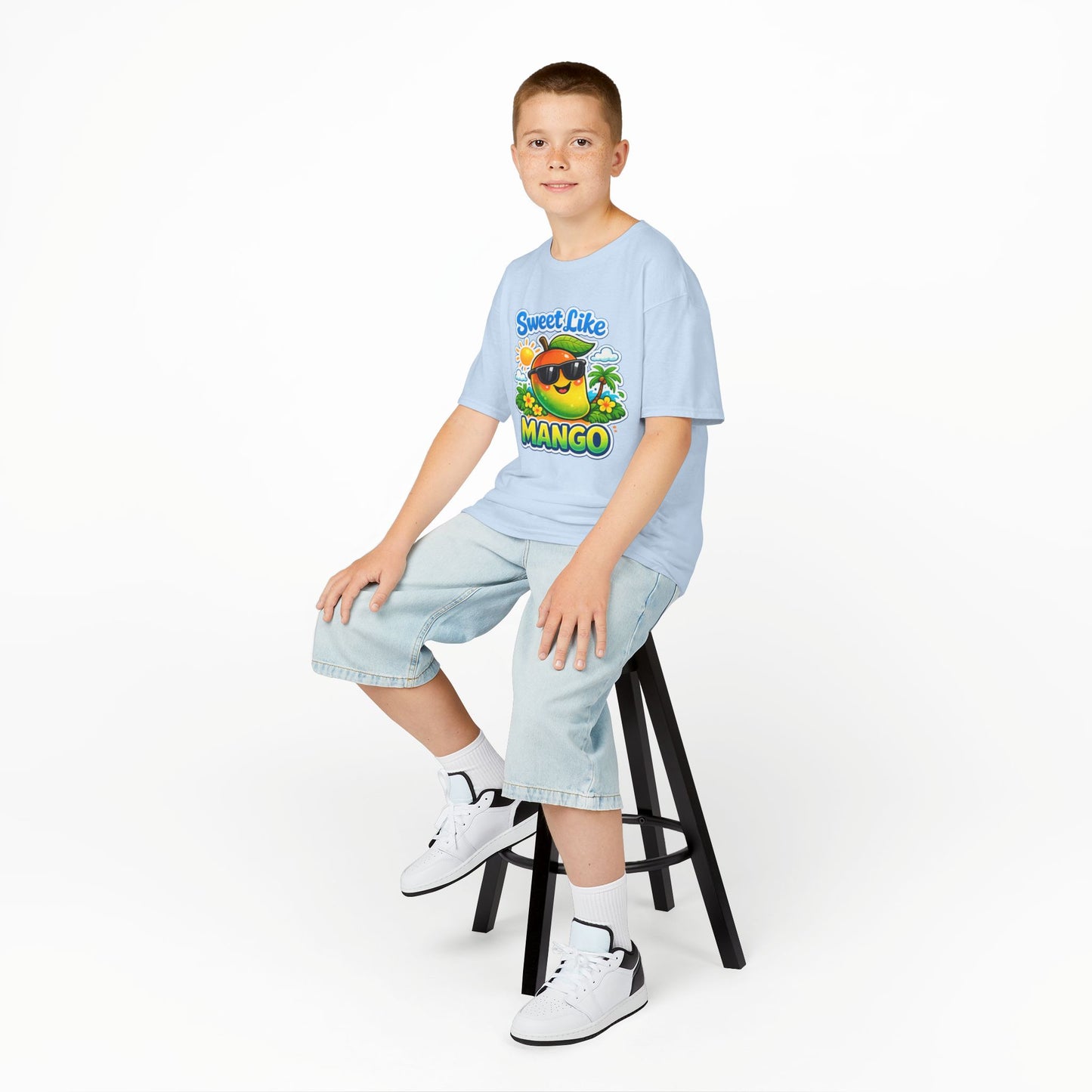 Sweet Like Mango Kids T-Shirt - Cute Sunglasses Mango Graphic Tee for Children