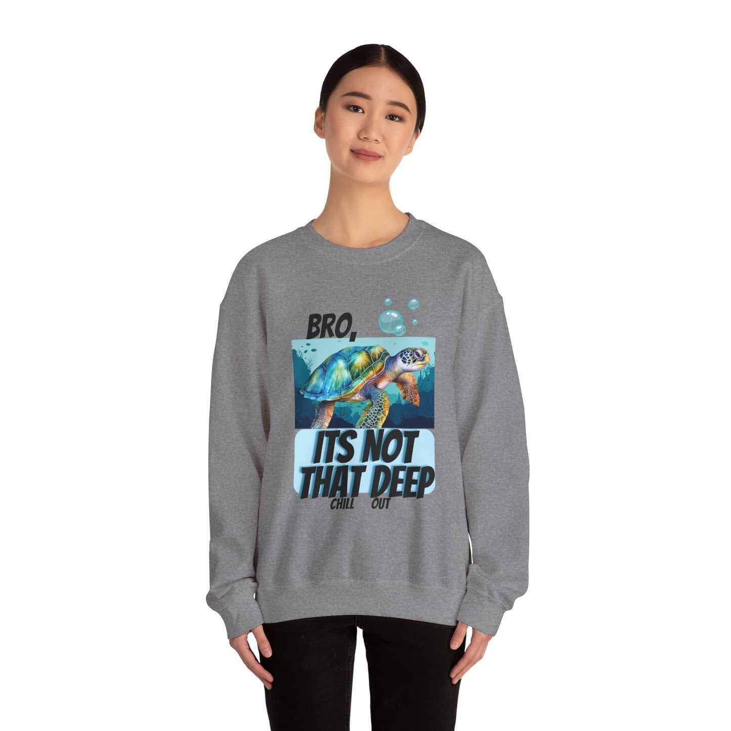 Blue Turtle It's Not That Deep Unisex Heavy Blend™ Crewneck Sweatshirt