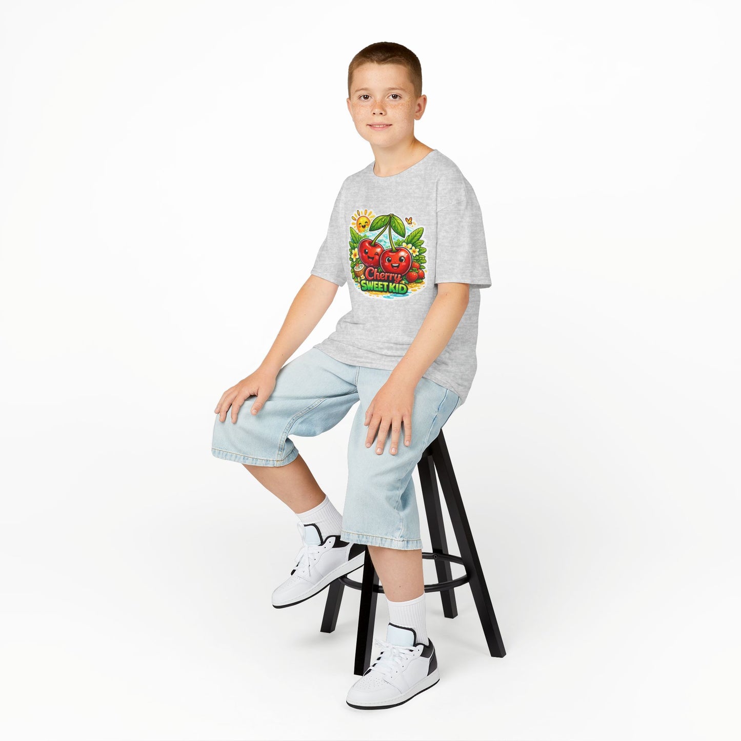 Kids "Cherry Sweet Kid" Graphic Tee — Cute Fruit Cartoon Shirt for Children