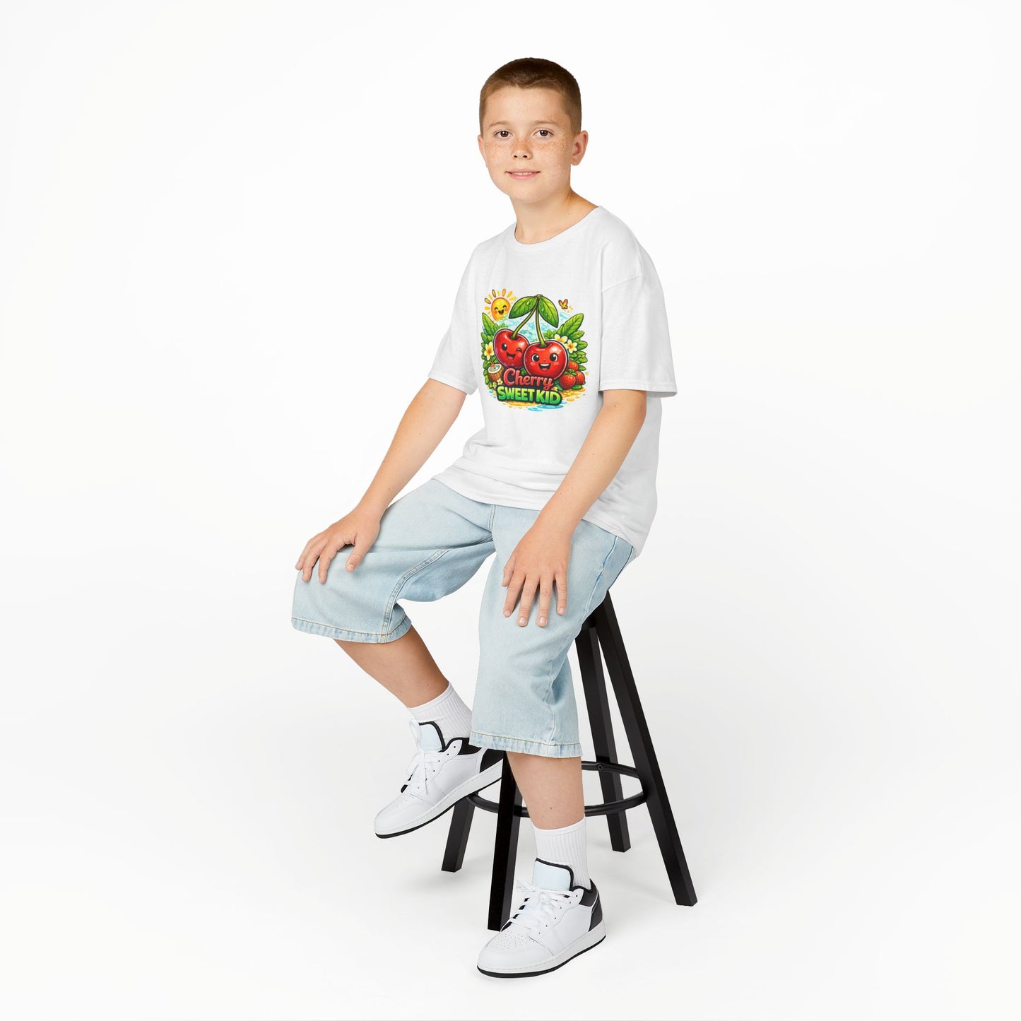 Kids "Cherry Sweet Kid" Graphic Tee — Cute Fruit Cartoon Shirt for Children