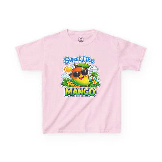 Sweet Like Mango Kids T-Shirt - Cute Sunglasses Mango Graphic Tee for Children