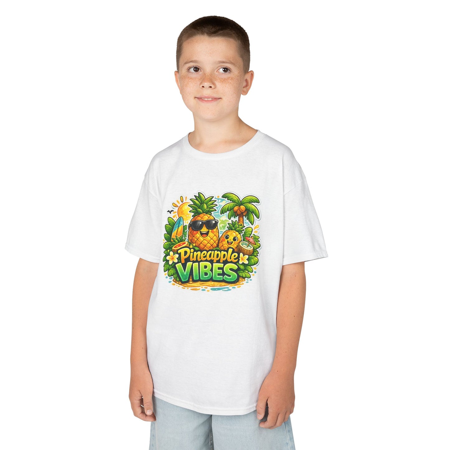 Kids Pineapple Vibes T‑Shirt — Tropical Summer Graphic Tee for Children