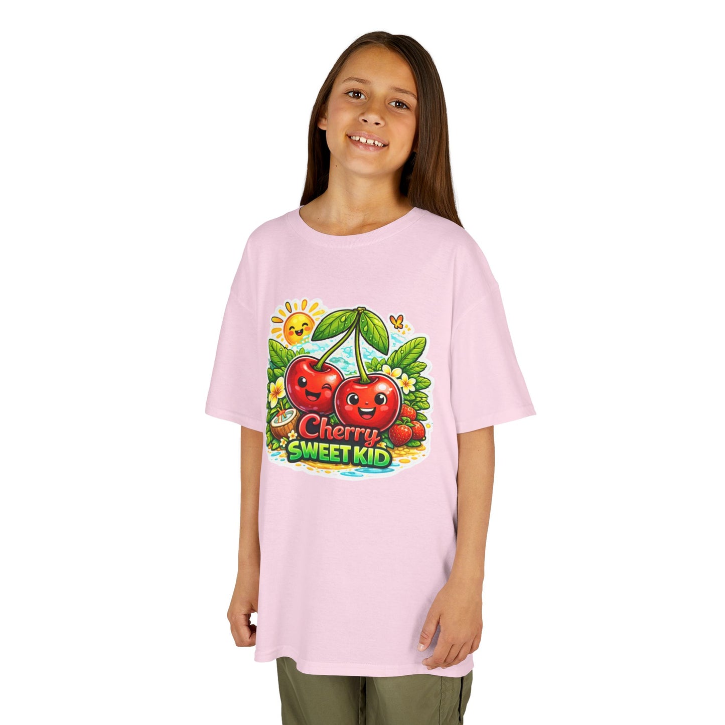 Kids "Cherry Sweet Kid" Graphic Tee — Cute Fruit Cartoon Shirt for Children