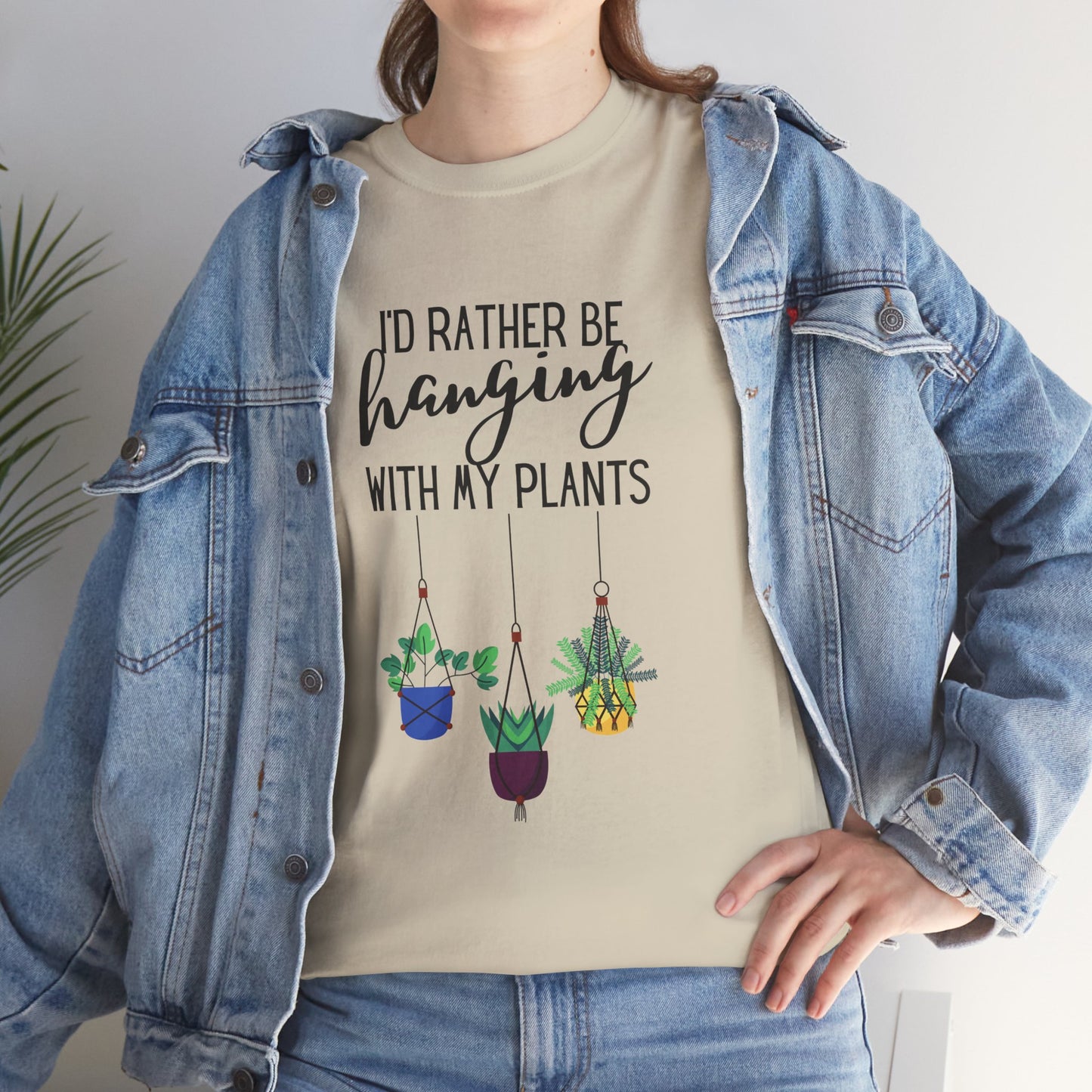 I'd Rather Be Hanging With My Plants Unisex Heavy Cotton Tee