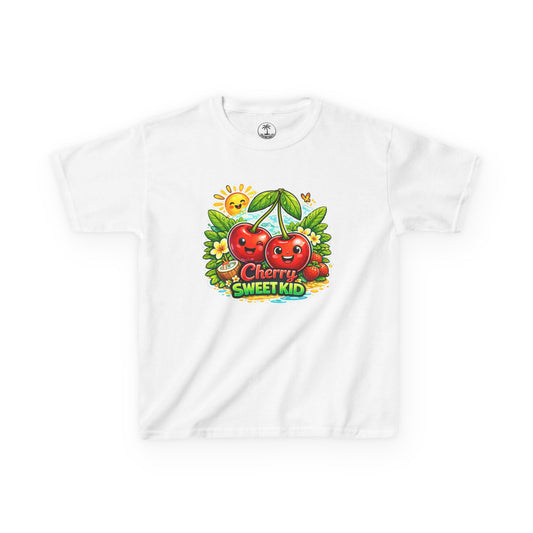 Kids "Cherry Sweet Kid" Graphic Tee — Cute Fruit Cartoon Shirt for Children