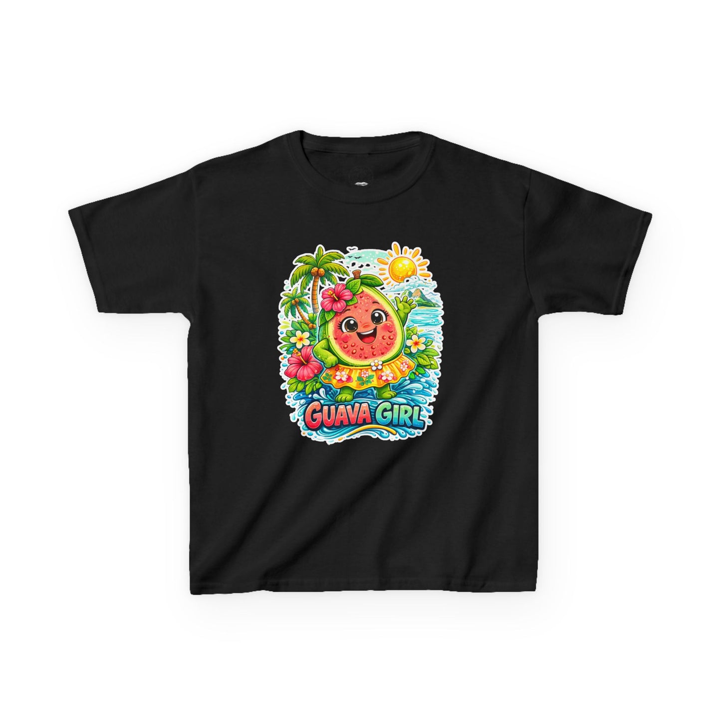 Kids T-Shirt — Cute 'Guava Girl' Tropical Fruit Cartoon Tee