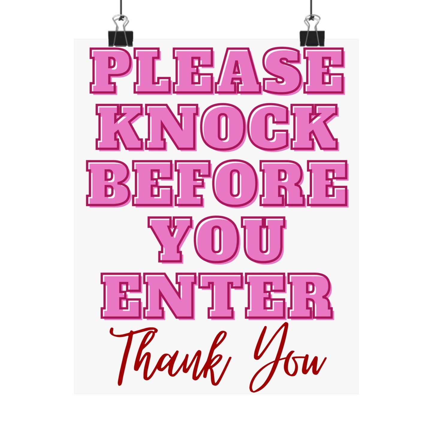 Please Knock Before You Enter Door Sign Poster