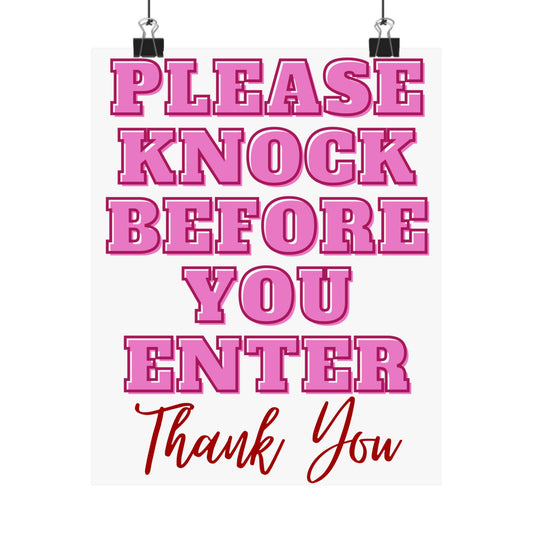 Please Knock Before You Enter Door Sign Poster
