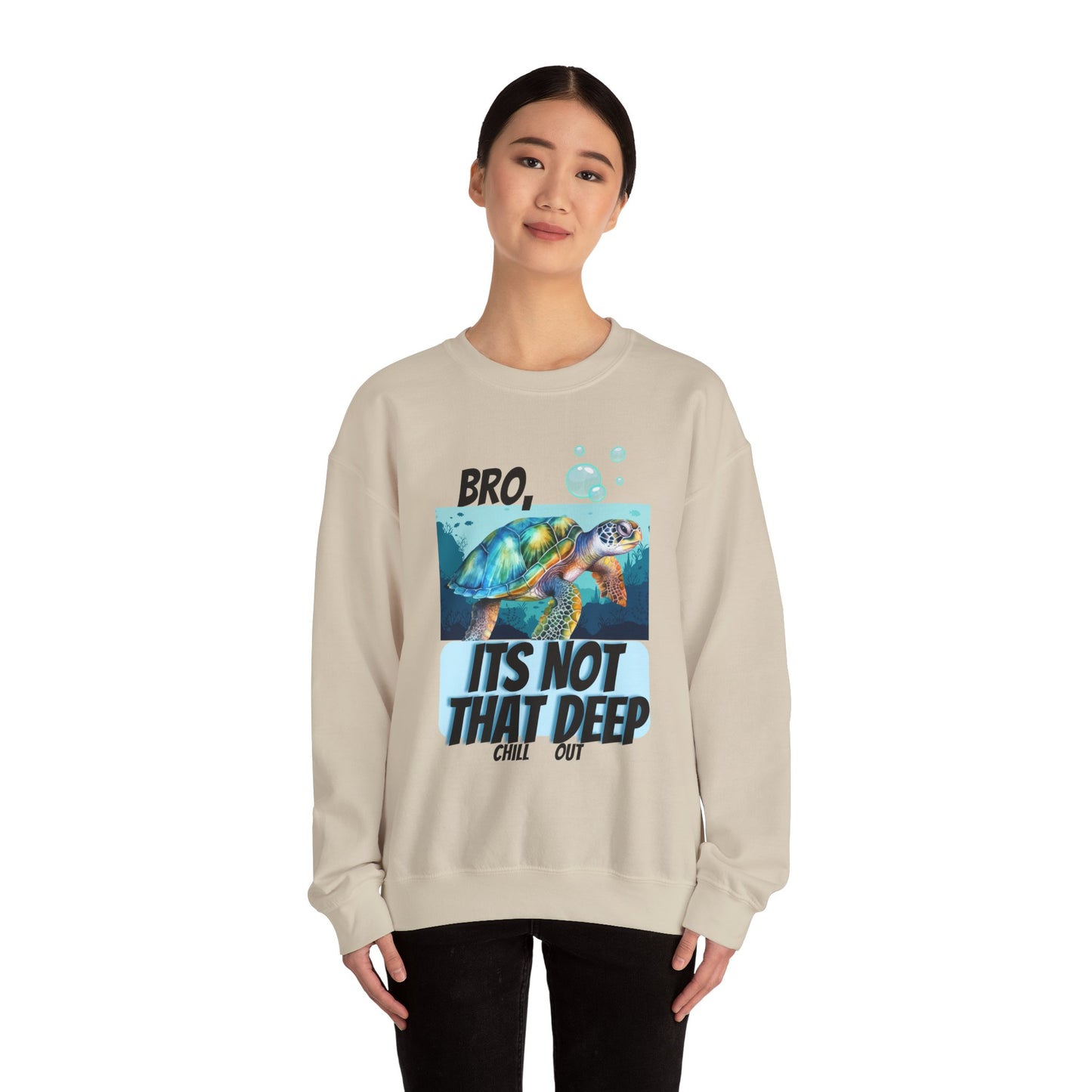 Blue Turtle It's Not That Deep Unisex Heavy Blend™ Crewneck Sweatshirt
