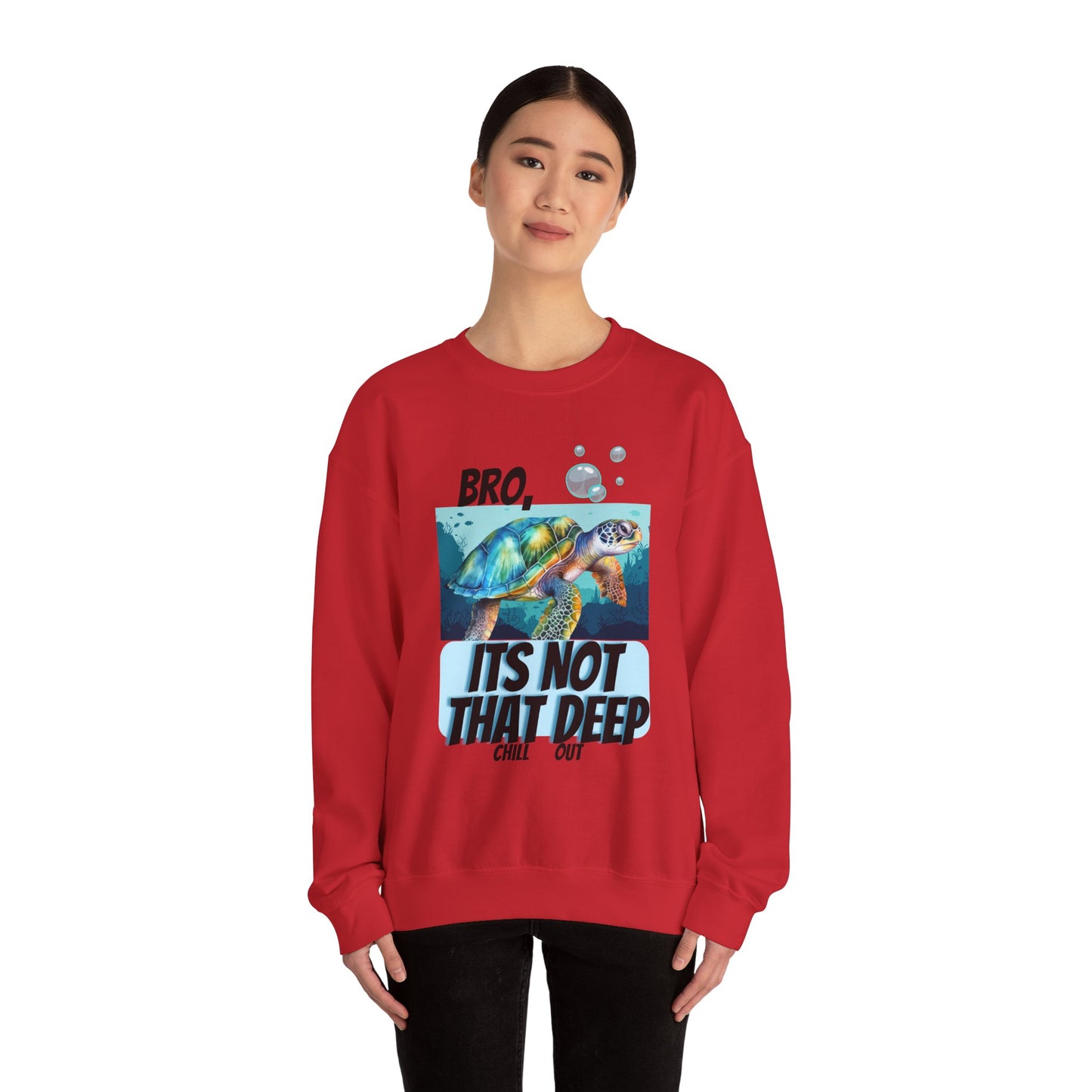 Blue Turtle It's Not That Deep Unisex Heavy Blend™ Crewneck Sweatshirt