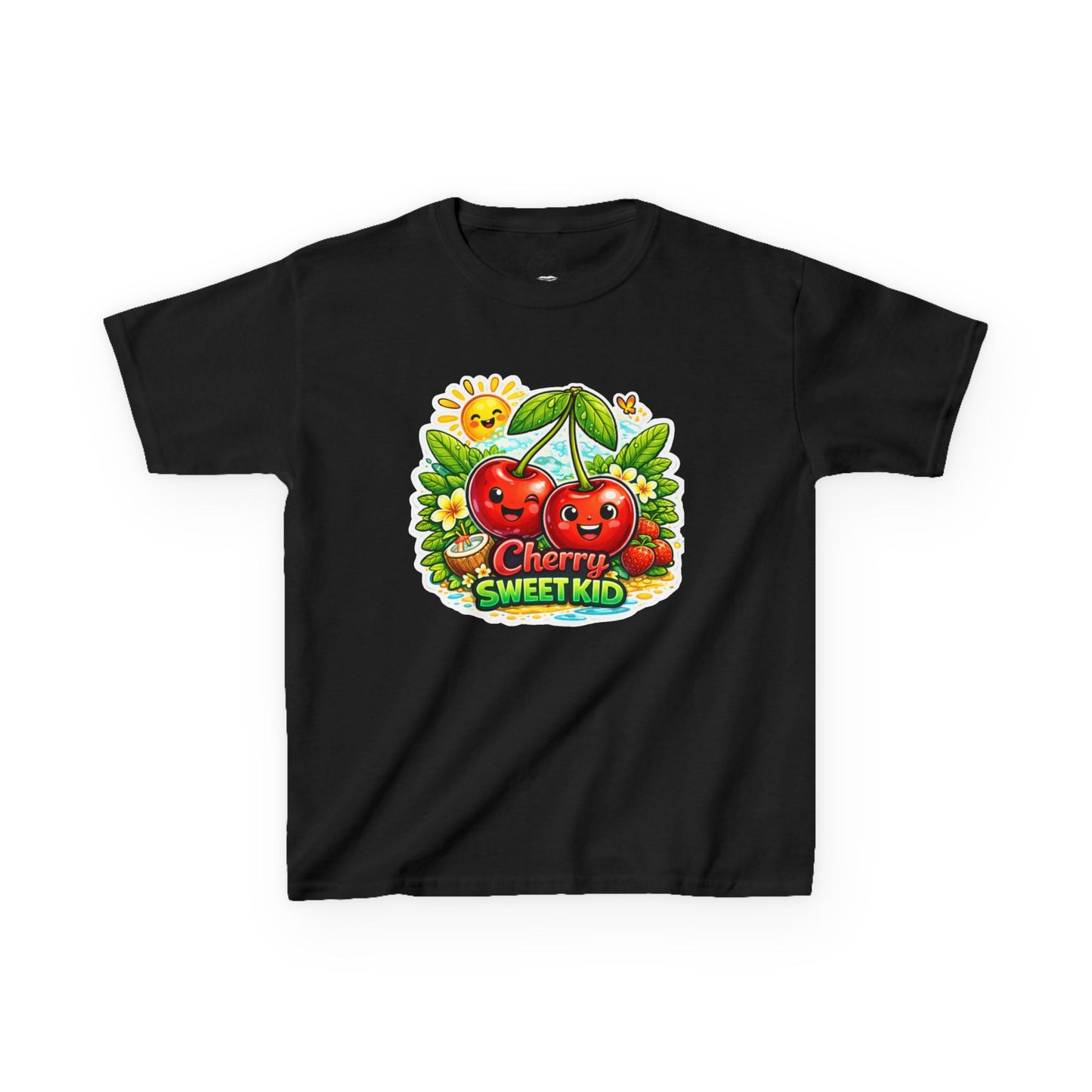 Kids "Cherry Sweet Kid" Graphic Tee — Cute Fruit Cartoon Shirt for Children