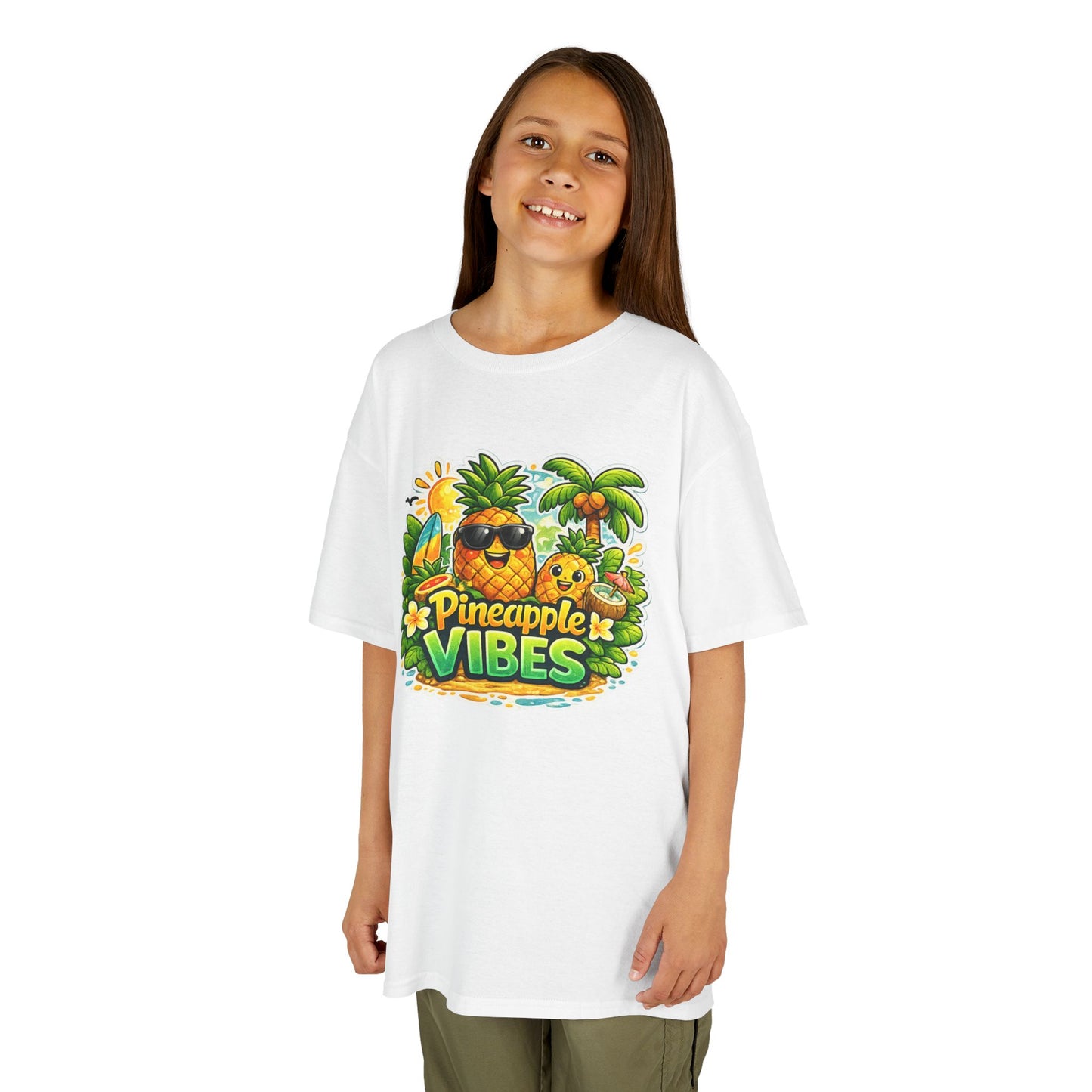 Kids Pineapple Vibes T‑Shirt — Tropical Summer Graphic Tee for Children