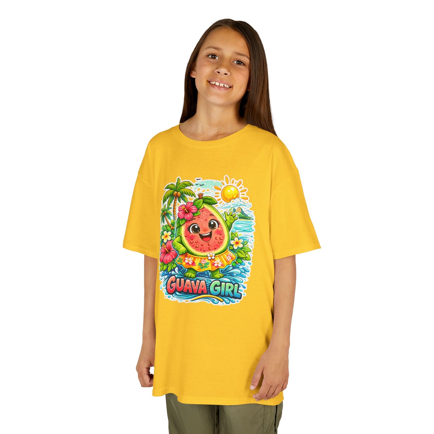 Kids T-Shirt — Cute 'Guava Girl' Tropical Fruit Cartoon Tee