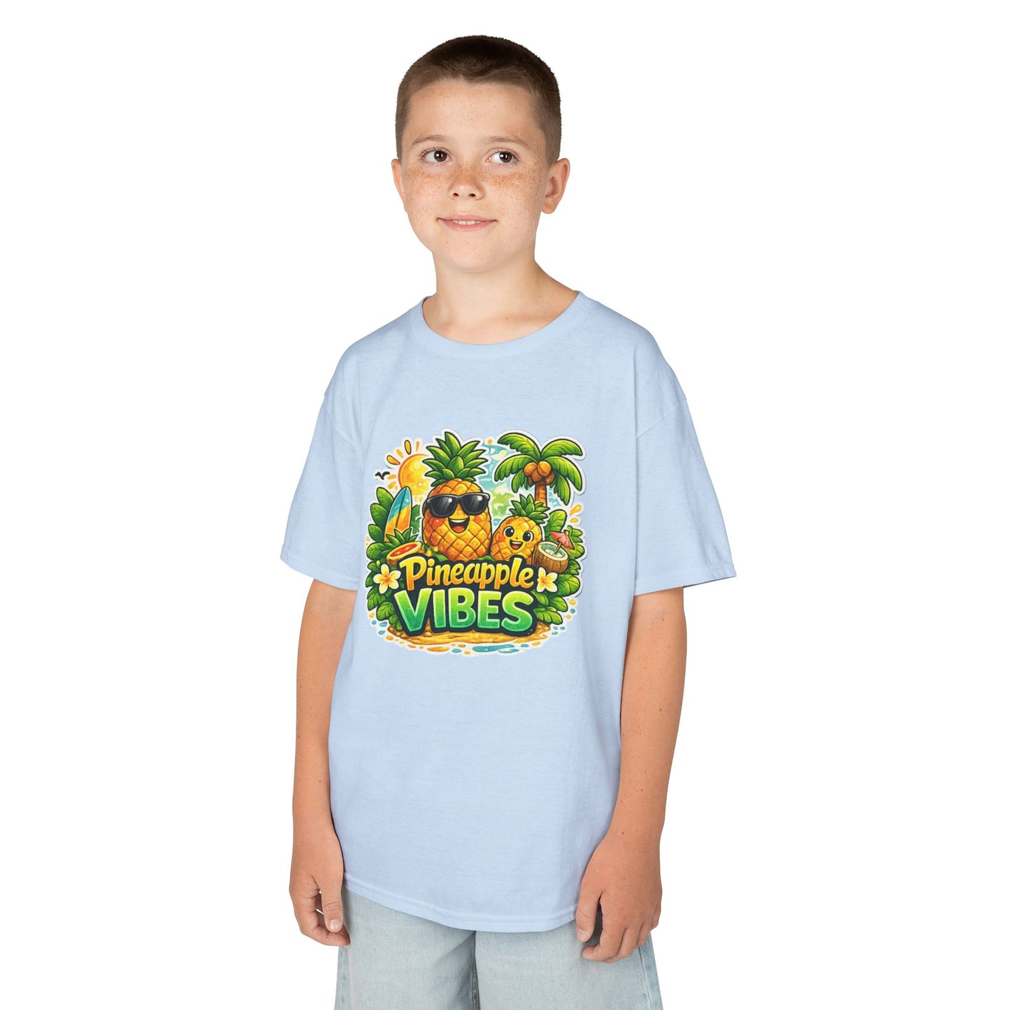 Kids Pineapple Vibes T‑Shirt — Tropical Summer Graphic Tee for Children