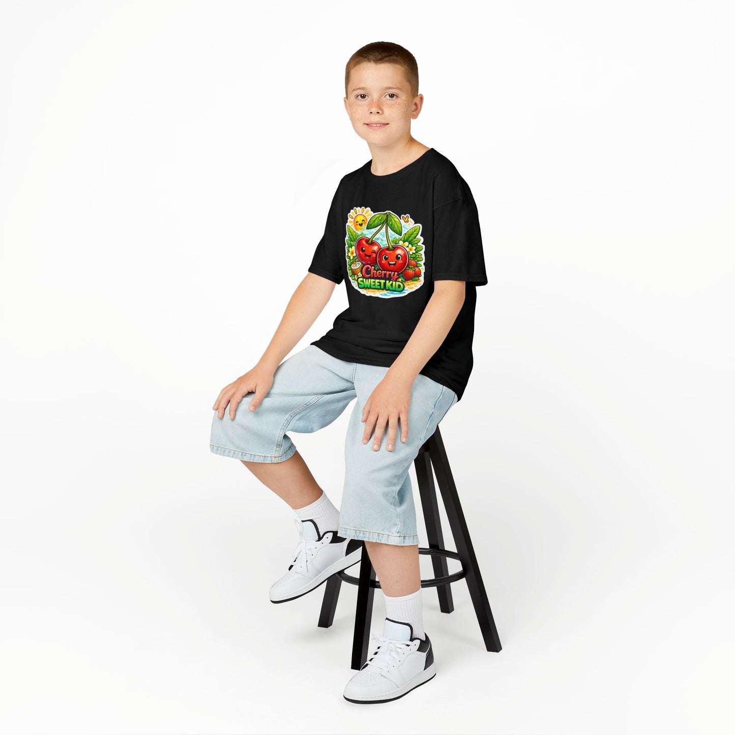 Kids "Cherry Sweet Kid" Graphic Tee — Cute Fruit Cartoon Shirt for Children
