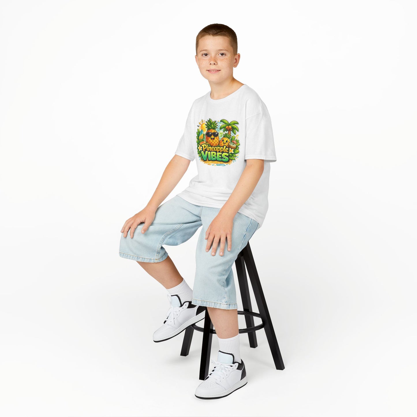 Kids Pineapple Vibes T‑Shirt — Tropical Summer Graphic Tee for Children