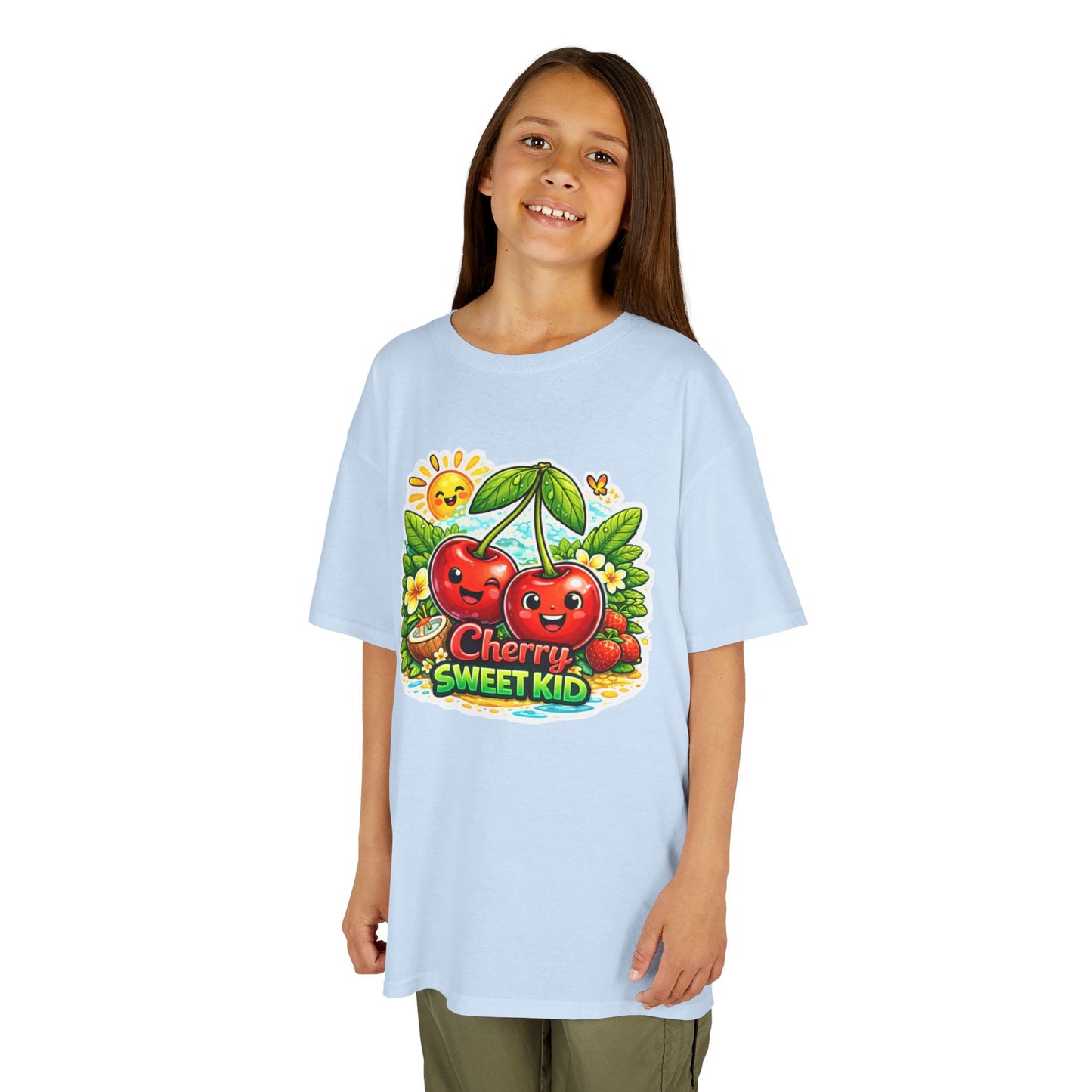 Kids "Cherry Sweet Kid" Graphic Tee — Cute Fruit Cartoon Shirt for Children