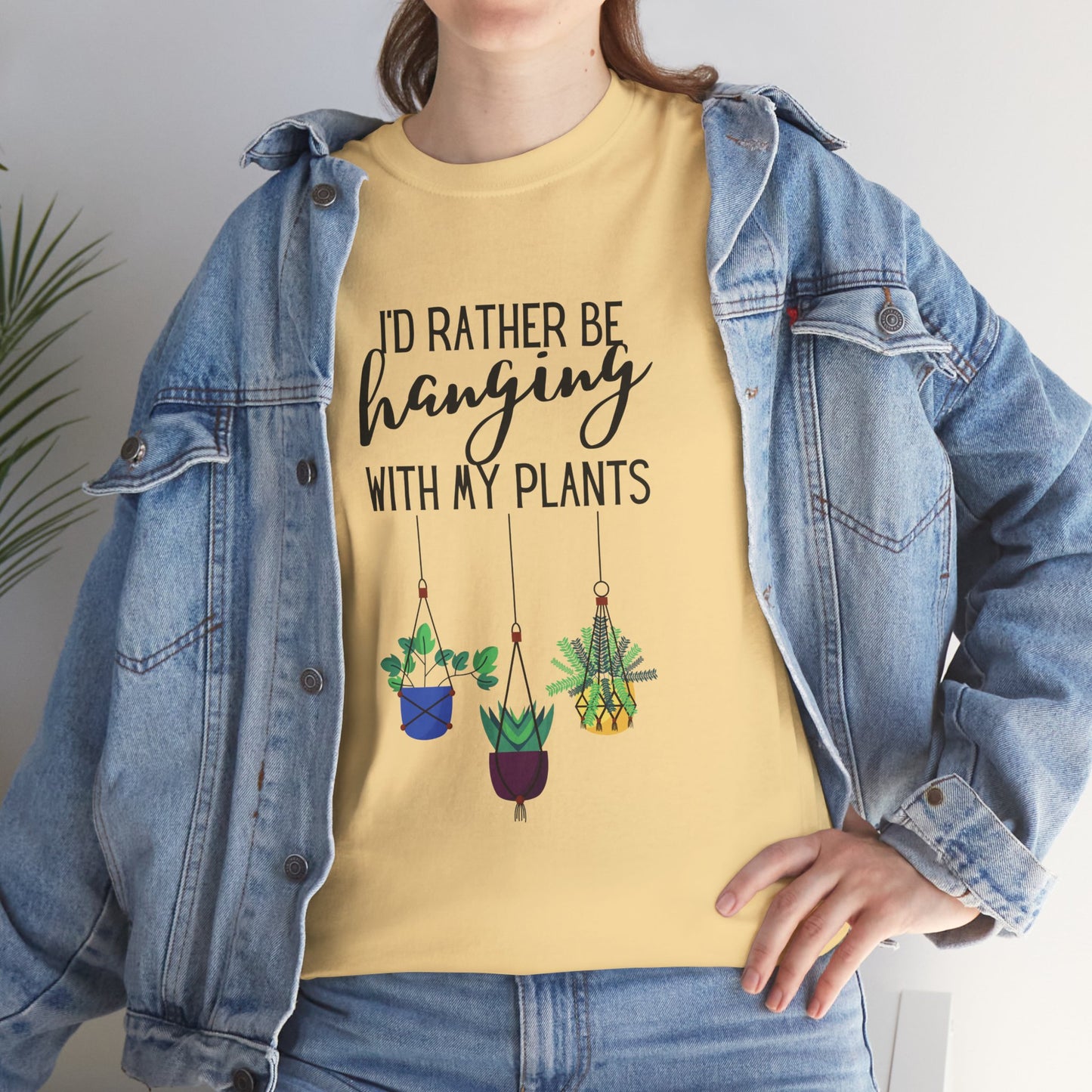 I'd Rather Be Hanging With My Plants Unisex Heavy Cotton Tee