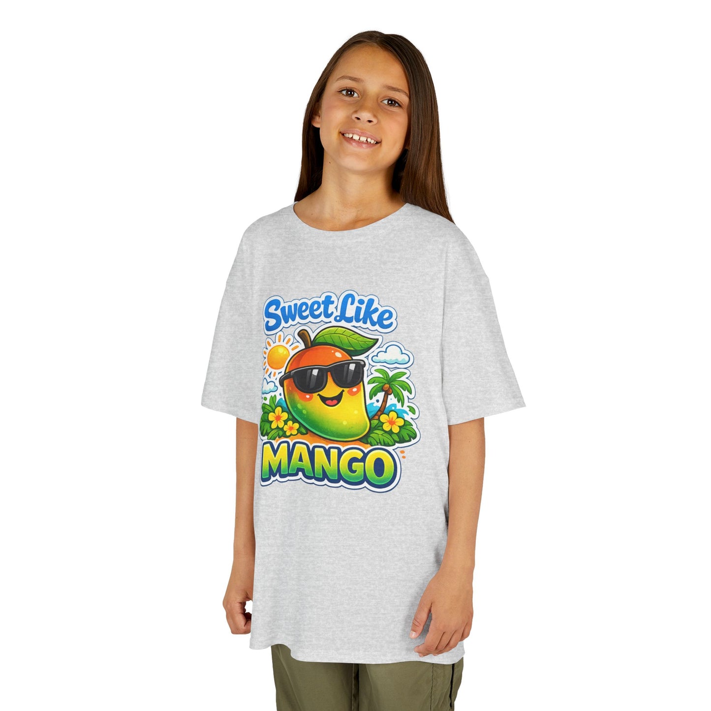 Sweet Like Mango Kids T-Shirt - Cute Sunglasses Mango Graphic Tee for Children
