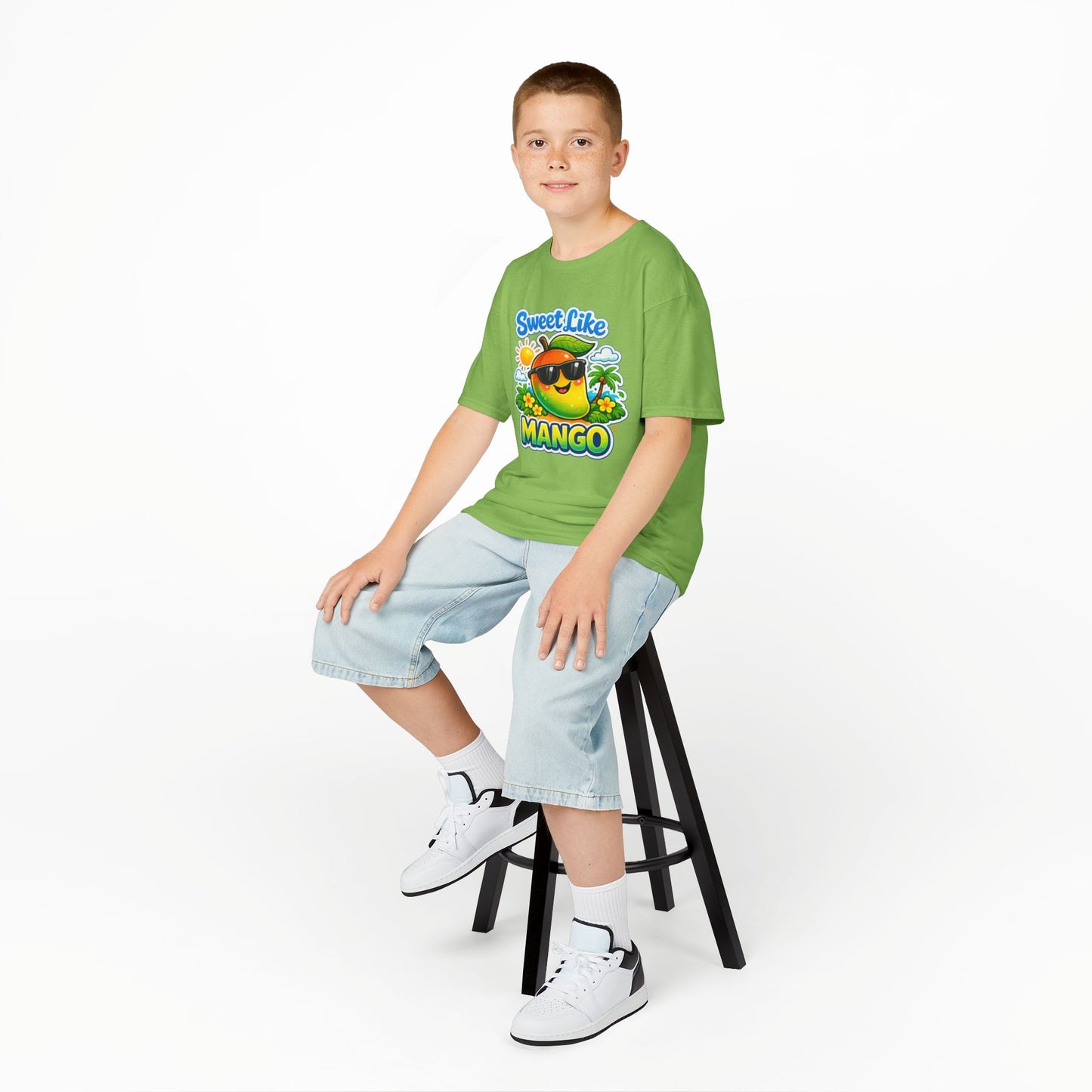 Sweet Like Mango Kids T-Shirt - Cute Sunglasses Mango Graphic Tee for Children